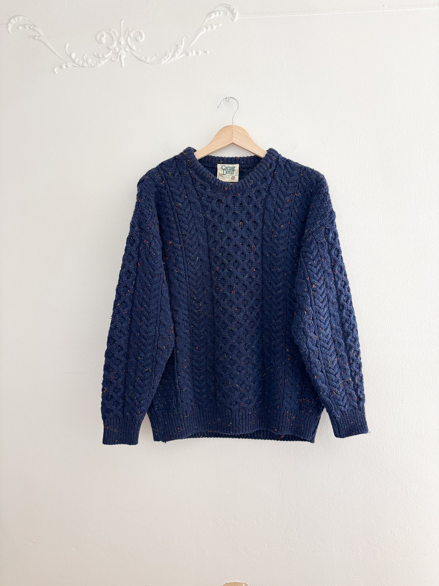 Vintage Navy Blue Speckled Fisherman Sweater (S)