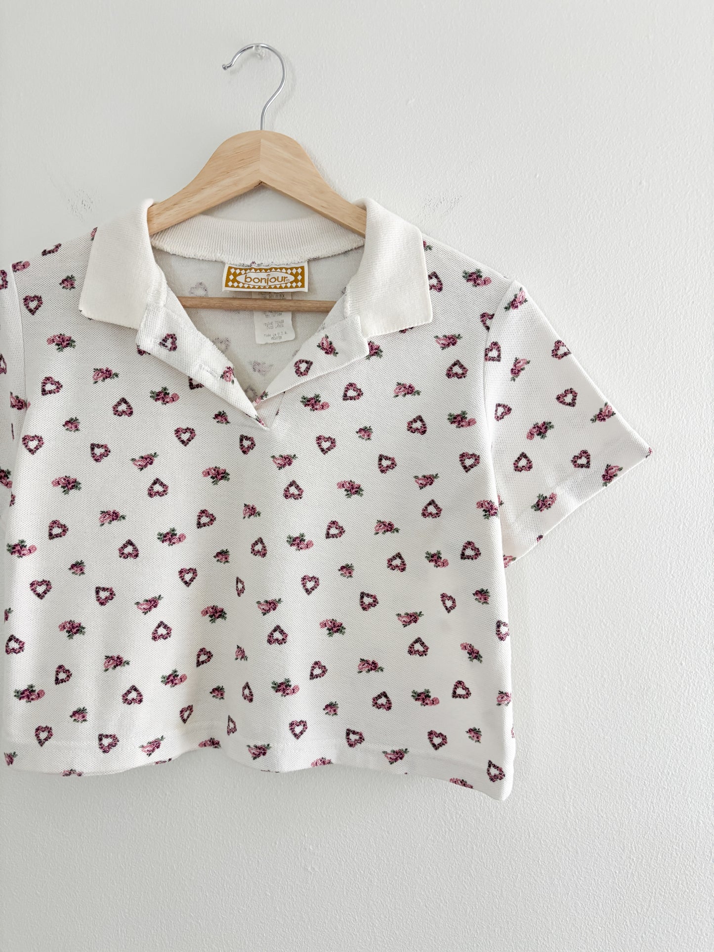 Vintage Floral Cropped Polo (M)