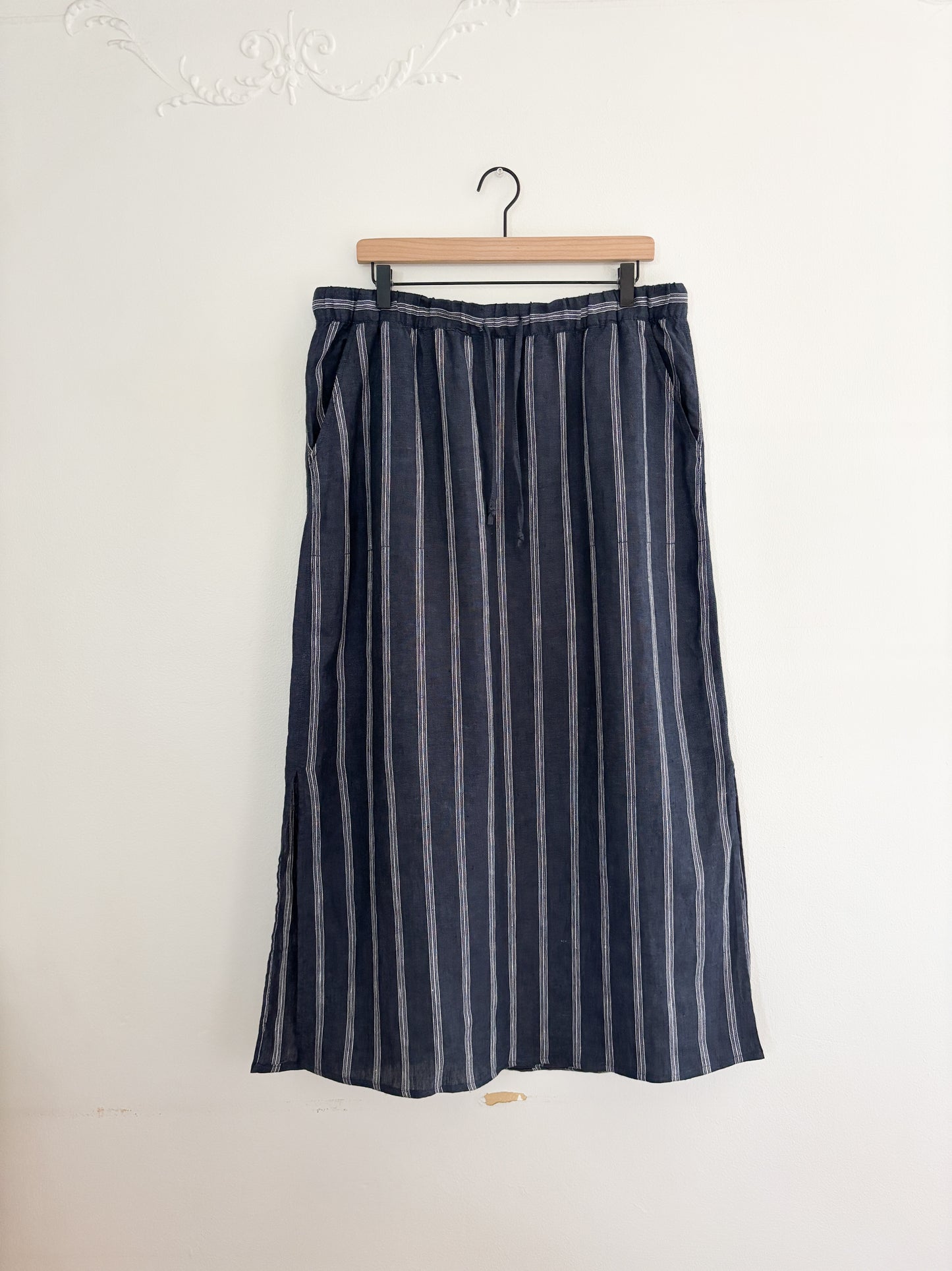 Garnet Hill Seaside Linen Maxi Skirt (L)