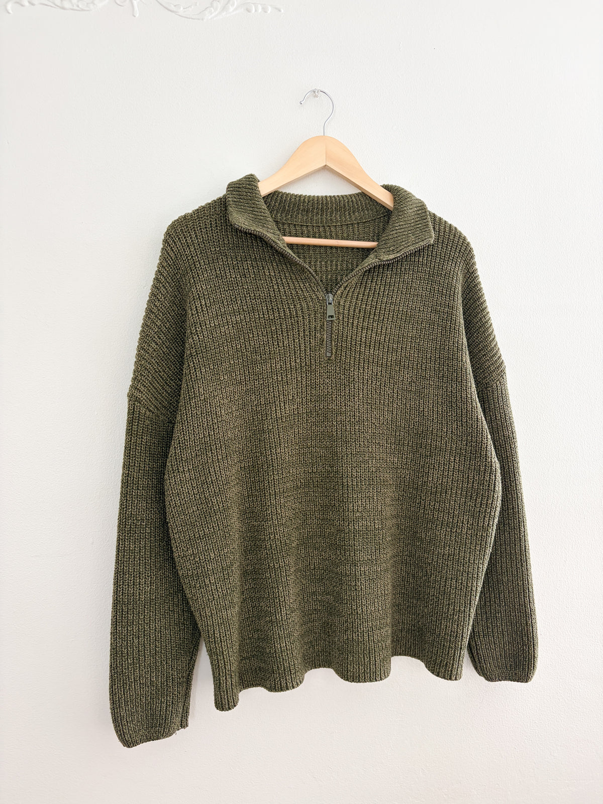 Green Quarter Zip Sweater (XL)