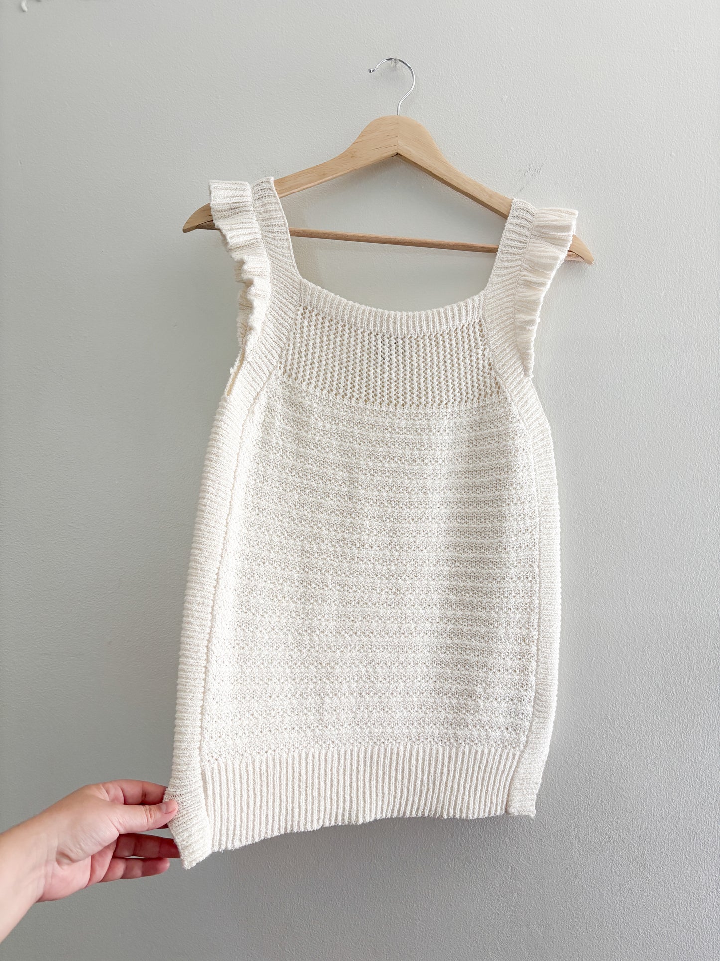 Knit Ruffle Tank Top (S)