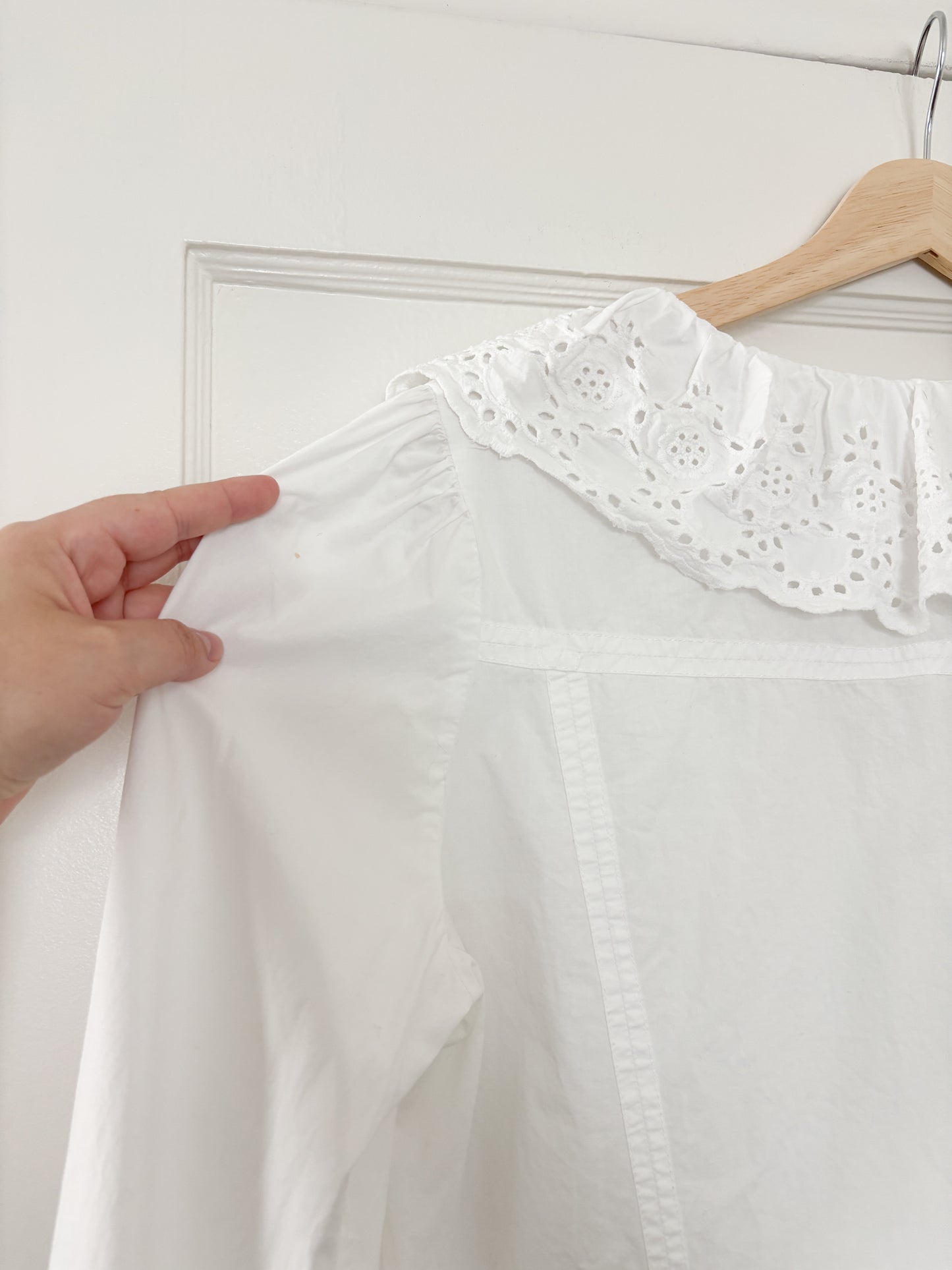 French Connection Eyelet Collar Blouse (M/L)