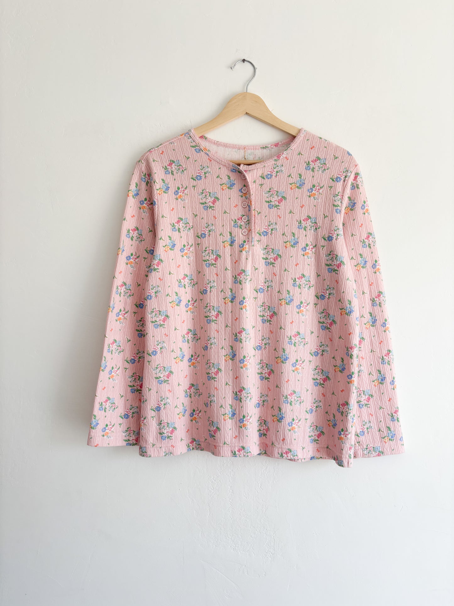 Blaire Pink Floral Henley (M)
