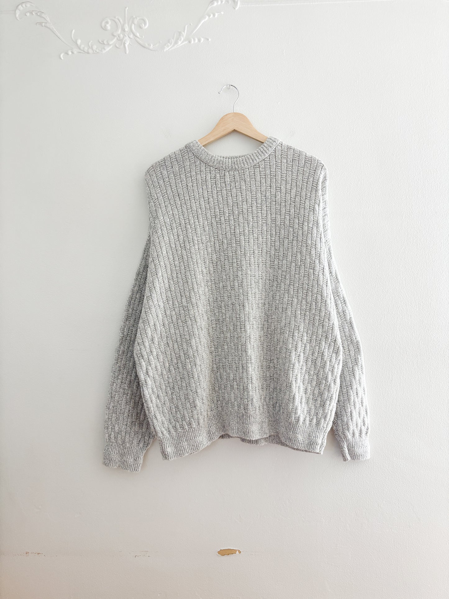 Vintage Grey Woven Patterned Knit (L)