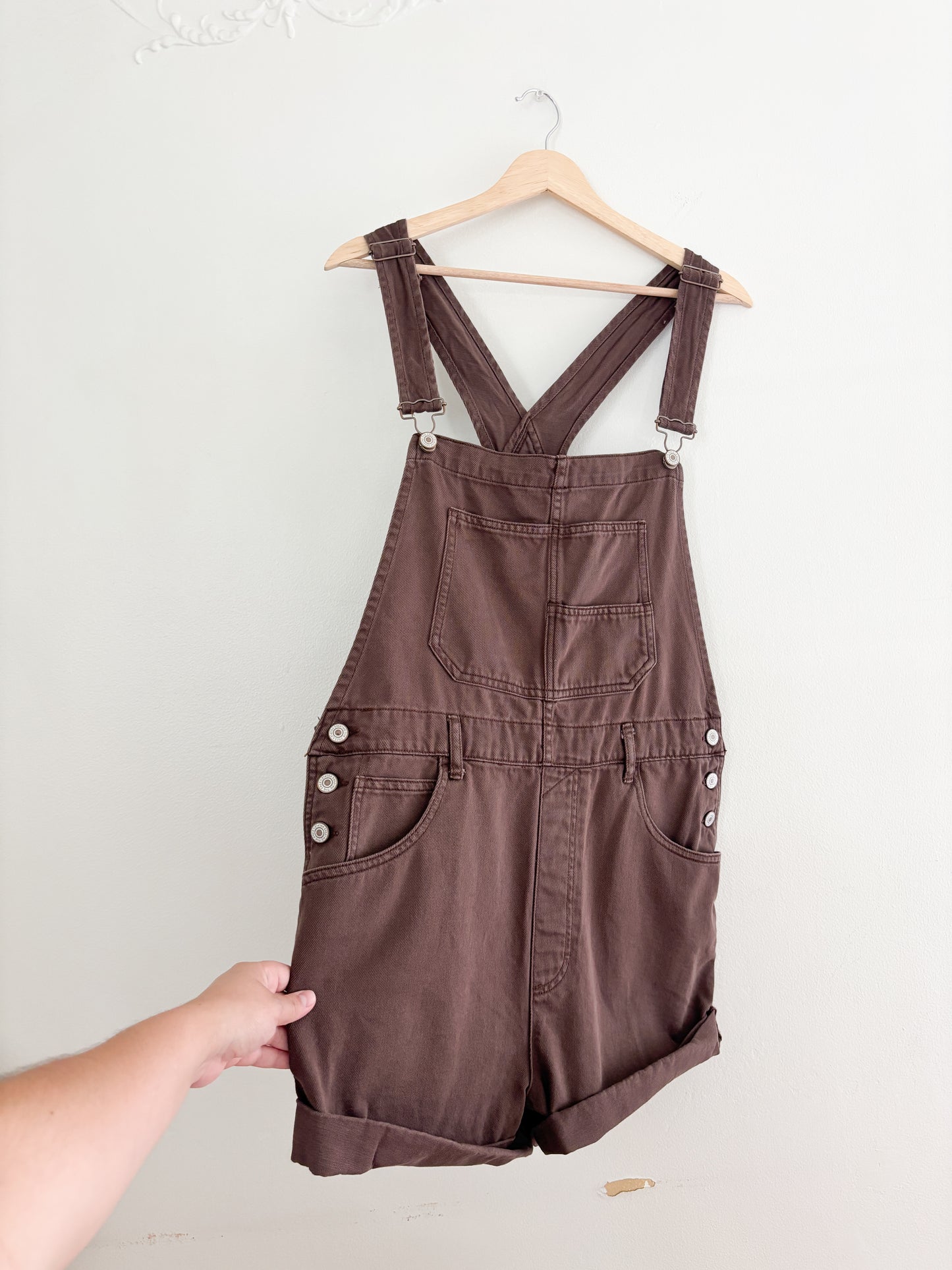 Free People Brown Ziggy Overalls