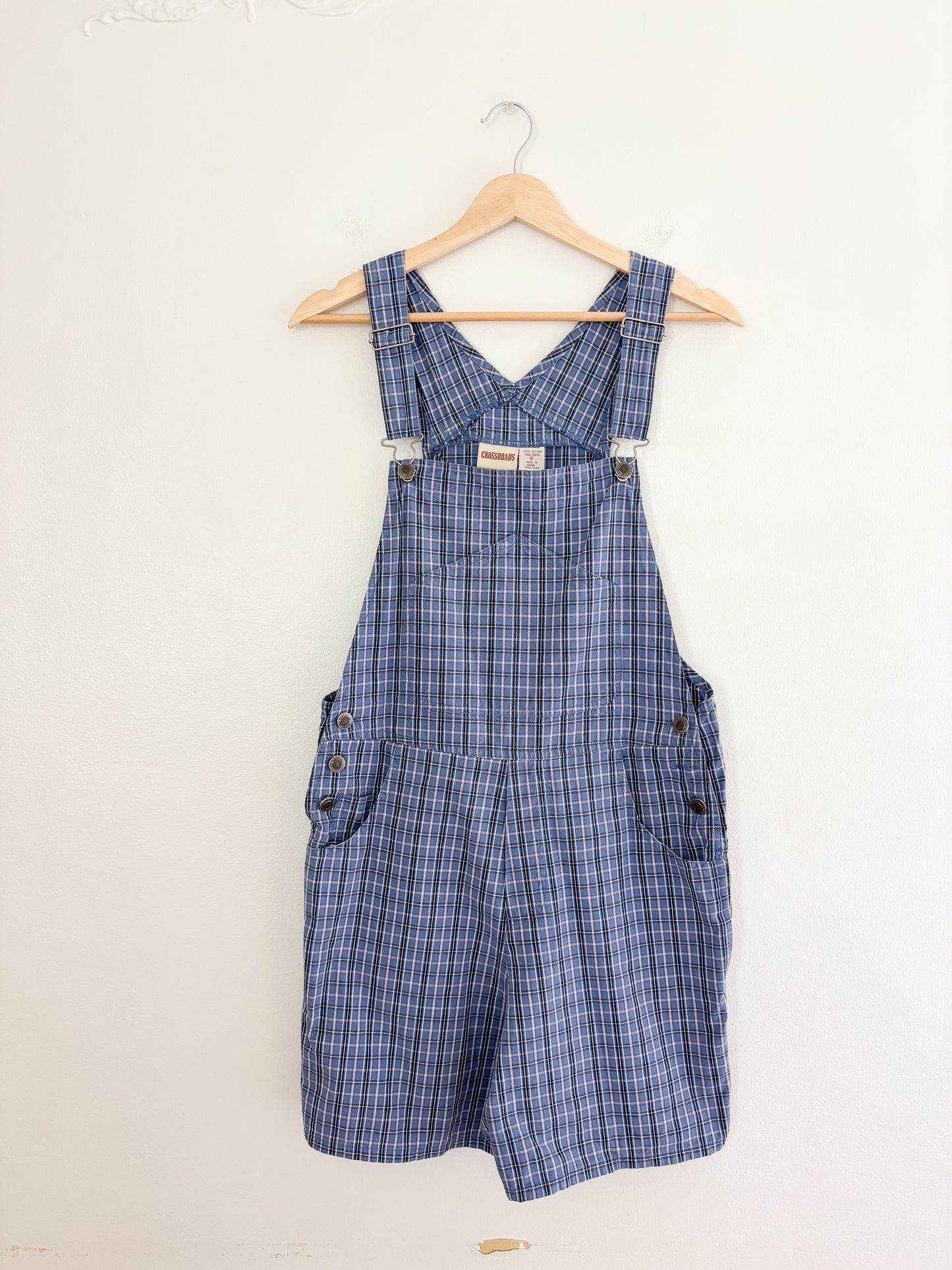 Vintage Plaid Overalls (S)