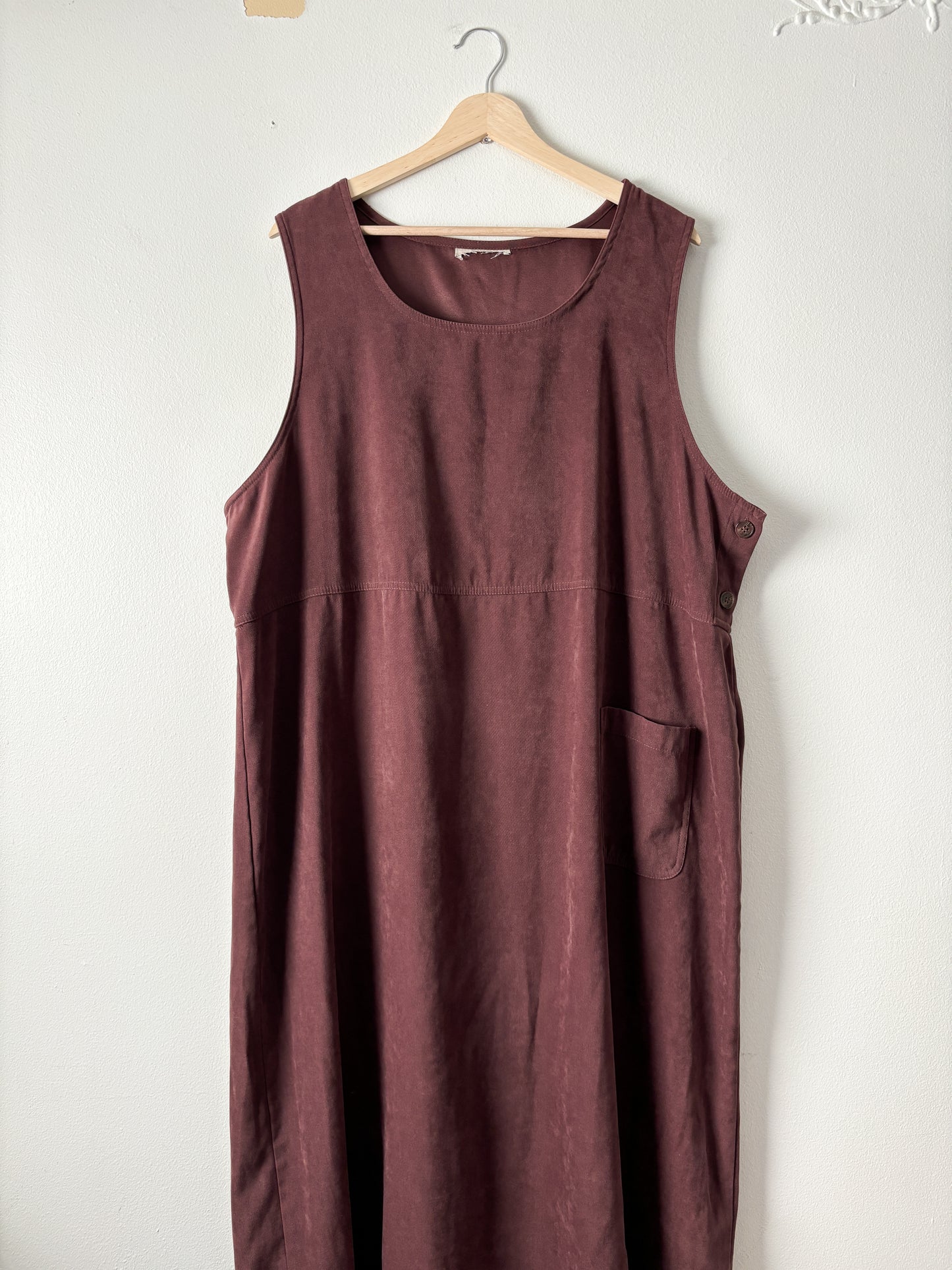 Vintage Faux Suede Brown Maxi