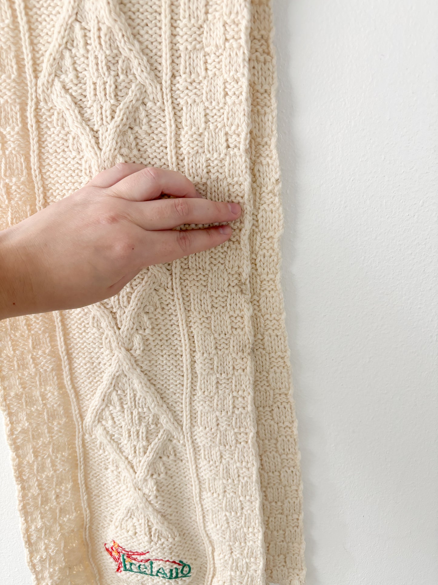 Vintage Ireland Wool Knit Scarf (OS)