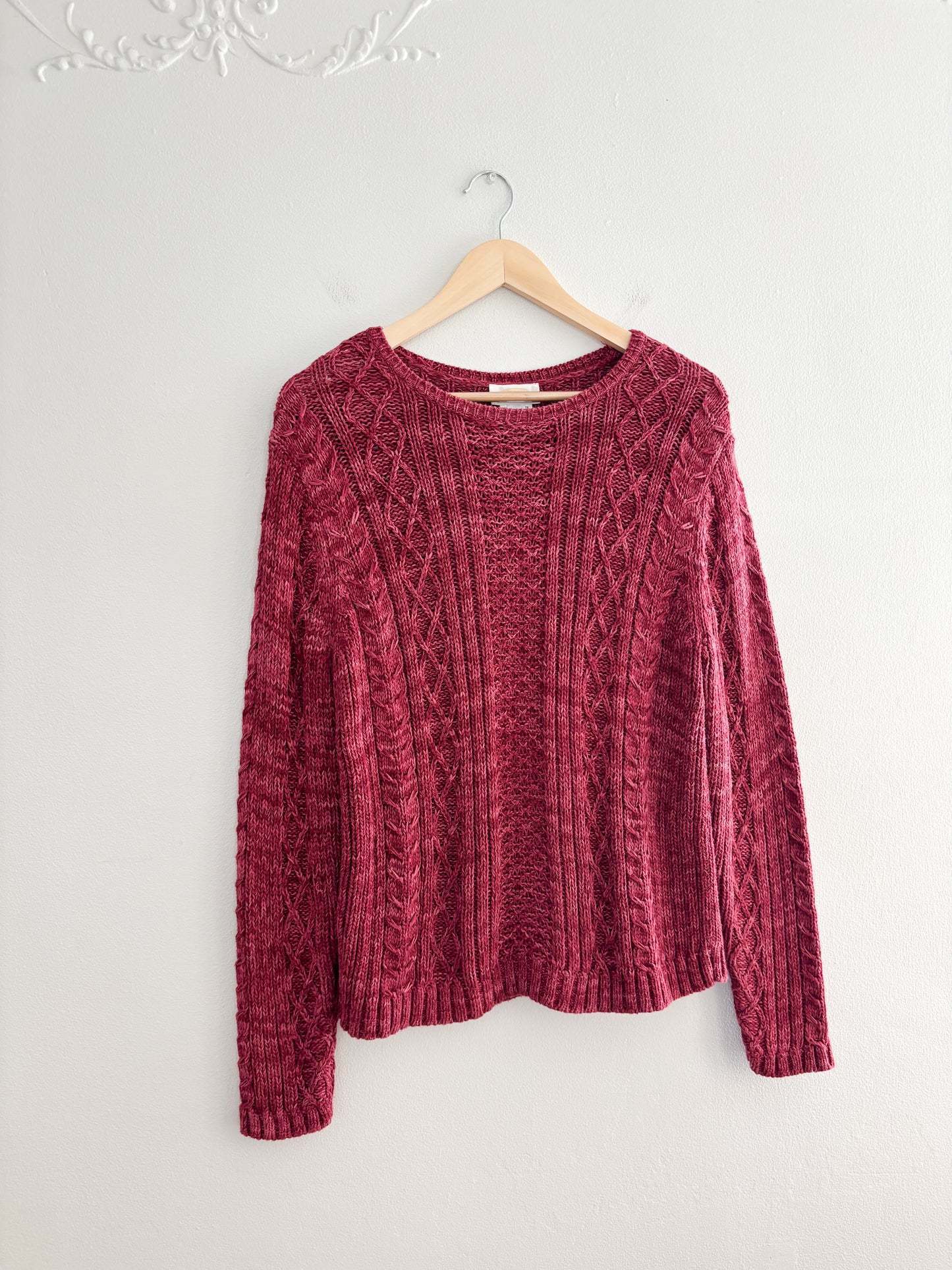 Vintage Talbots Cable Knit Sweater (L)