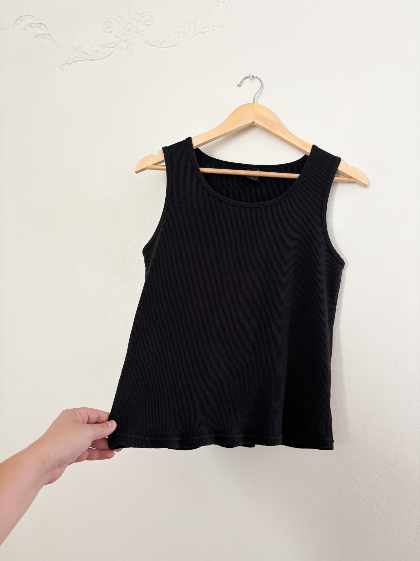 Vintage Champion Black Ribbed Tank (XL)