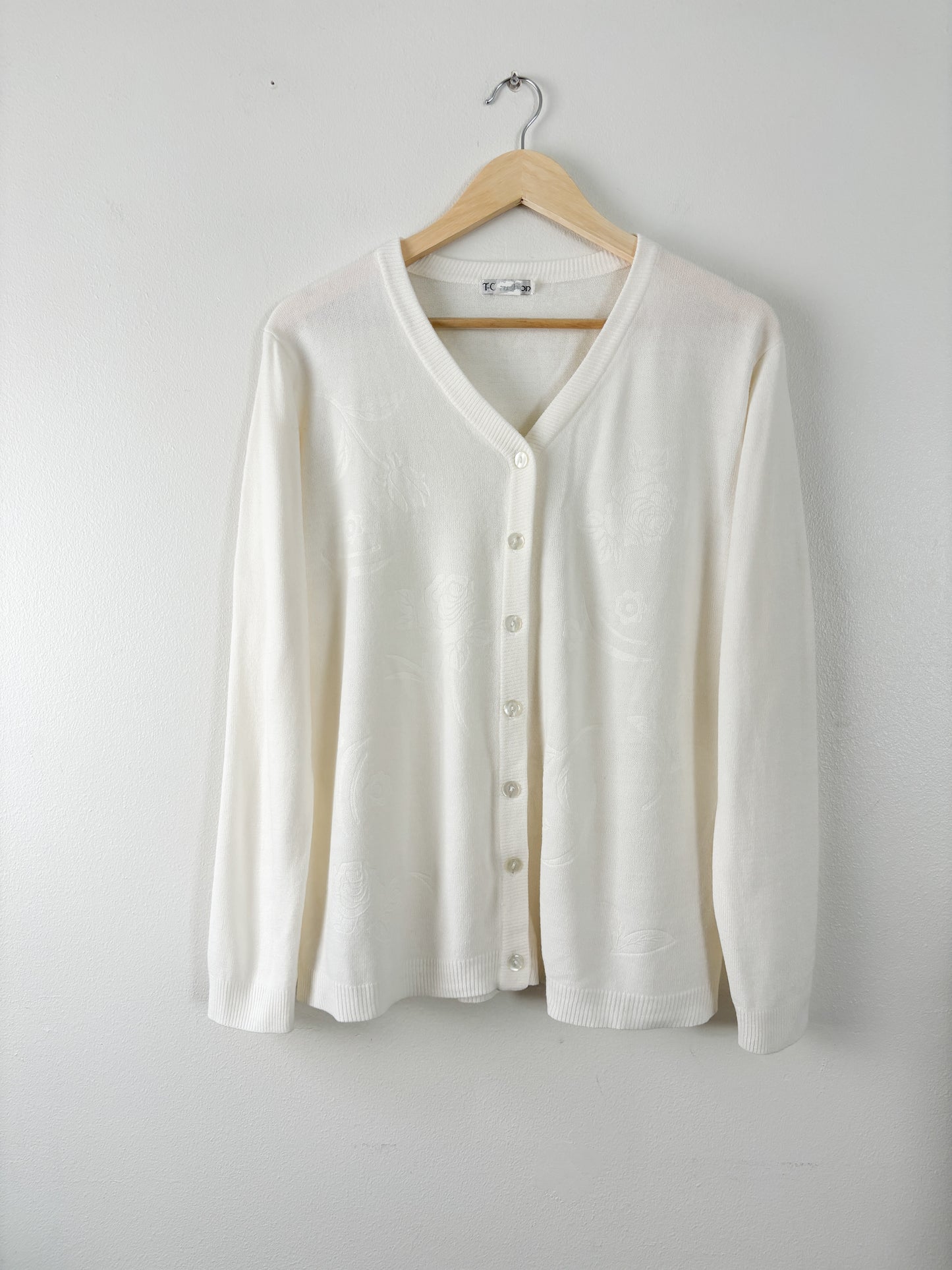 Vintage Floral White Cardigan