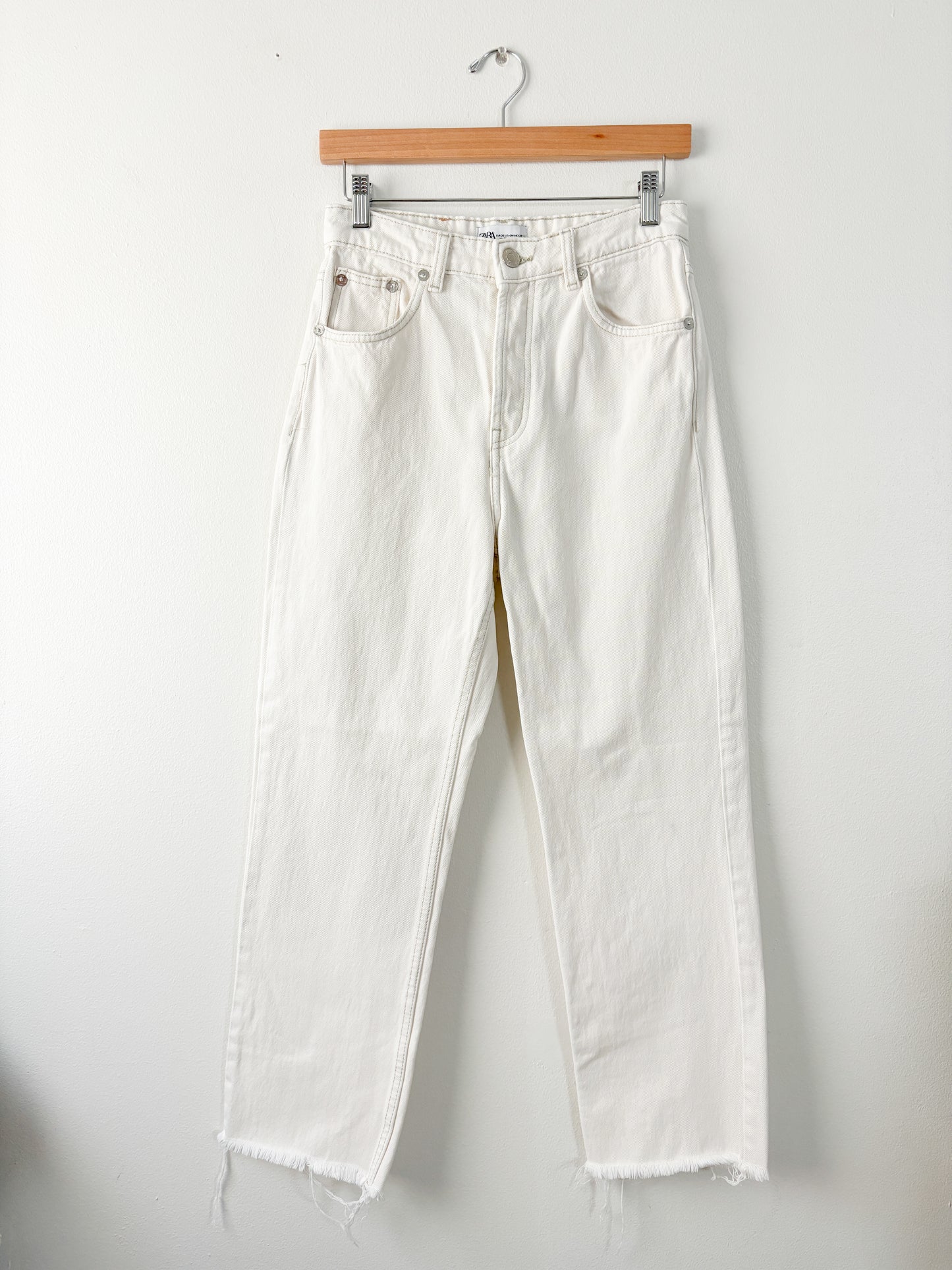 Zara raw hem jeans