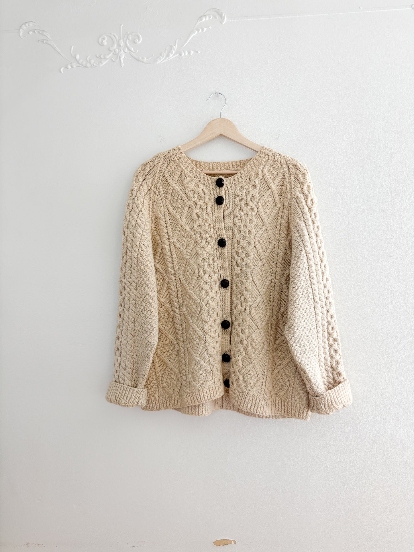Vintage Hand Knit Wool Cardigan