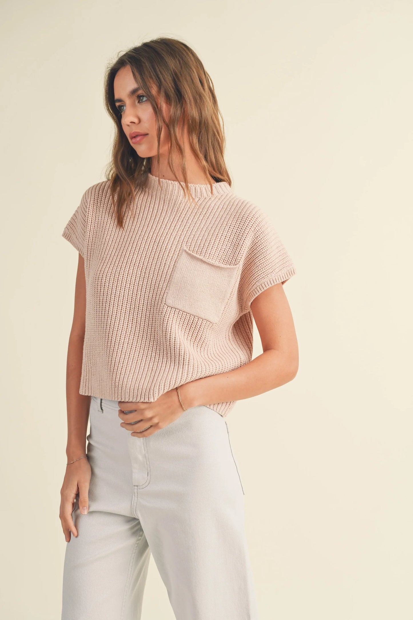 Knitted pocket top (S)