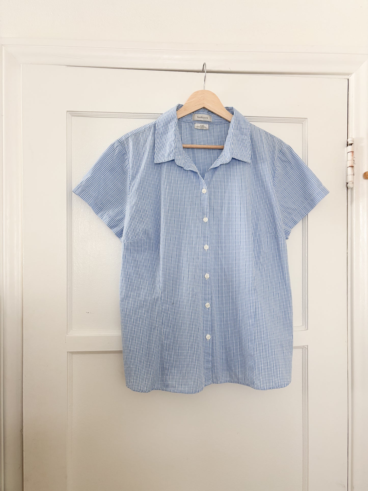 Vintage Blue Gingham Button Up (XL)
