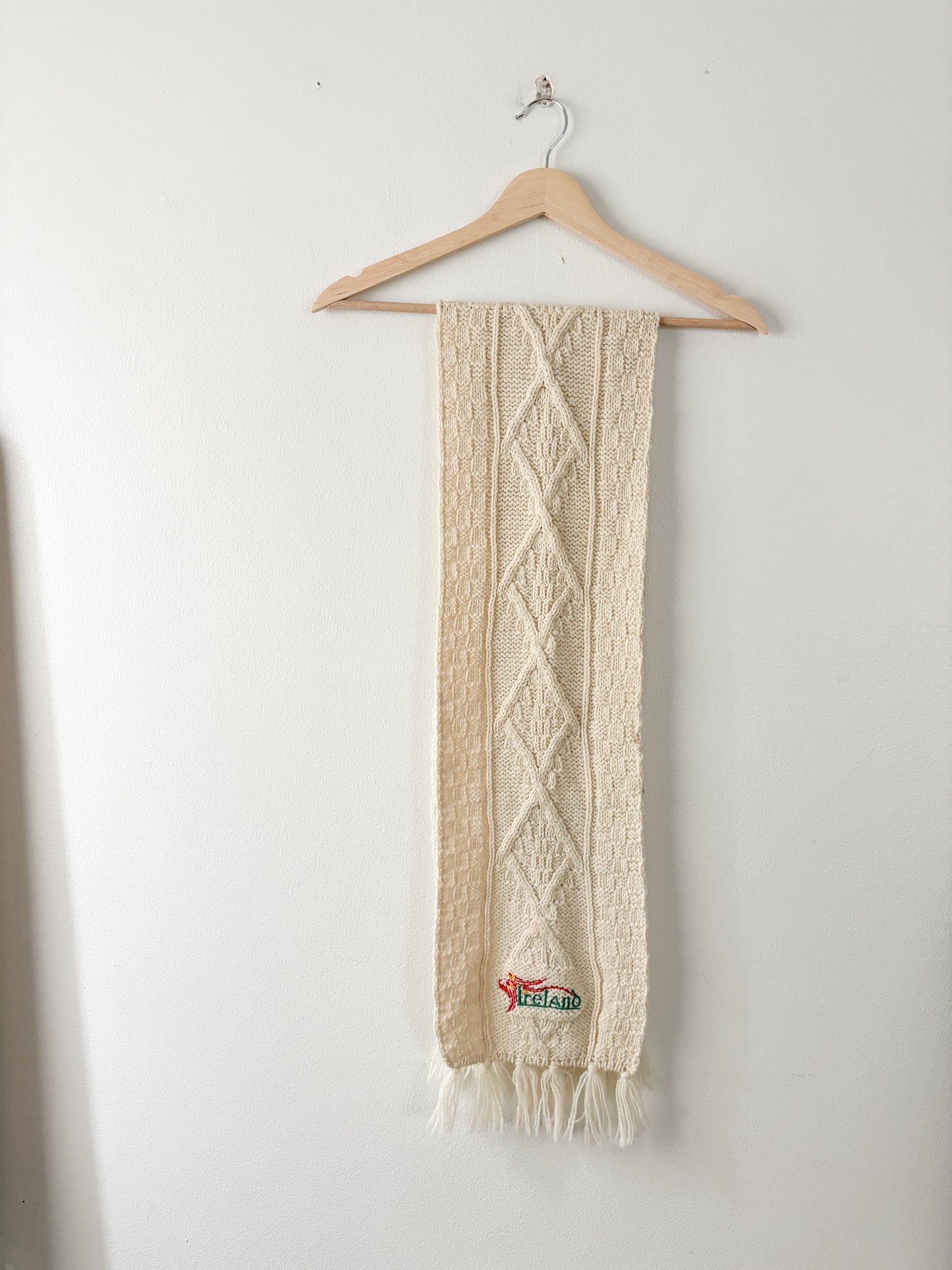 Vintage Ireland Wool Knit Scarf (OS)