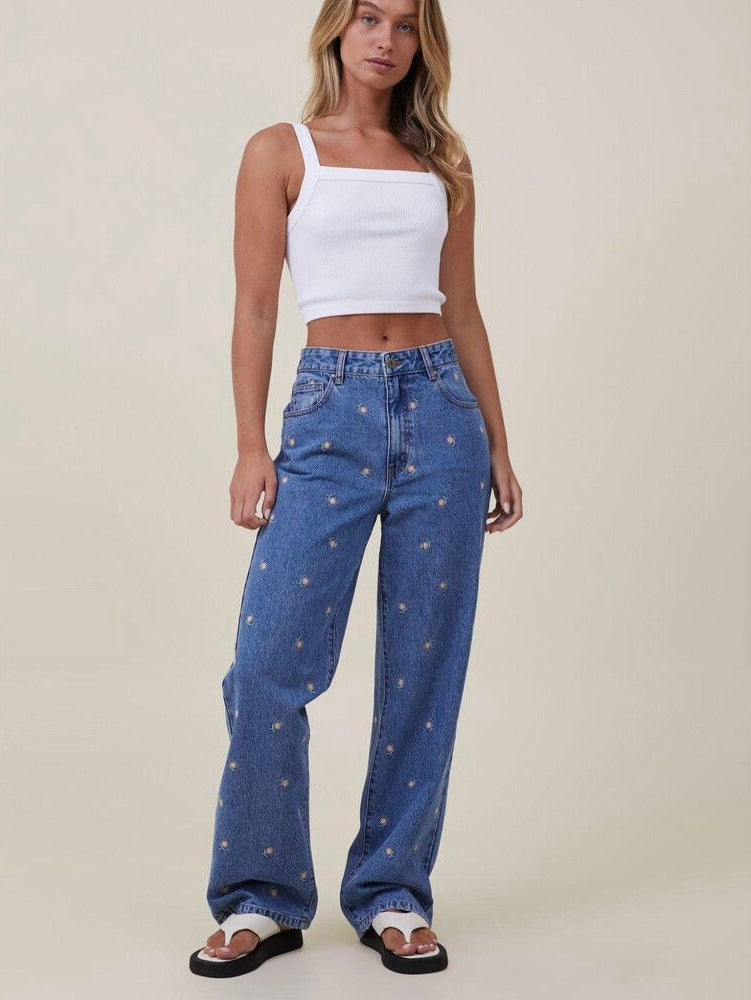 Cotton On Floral “Loose Straight” Jeans