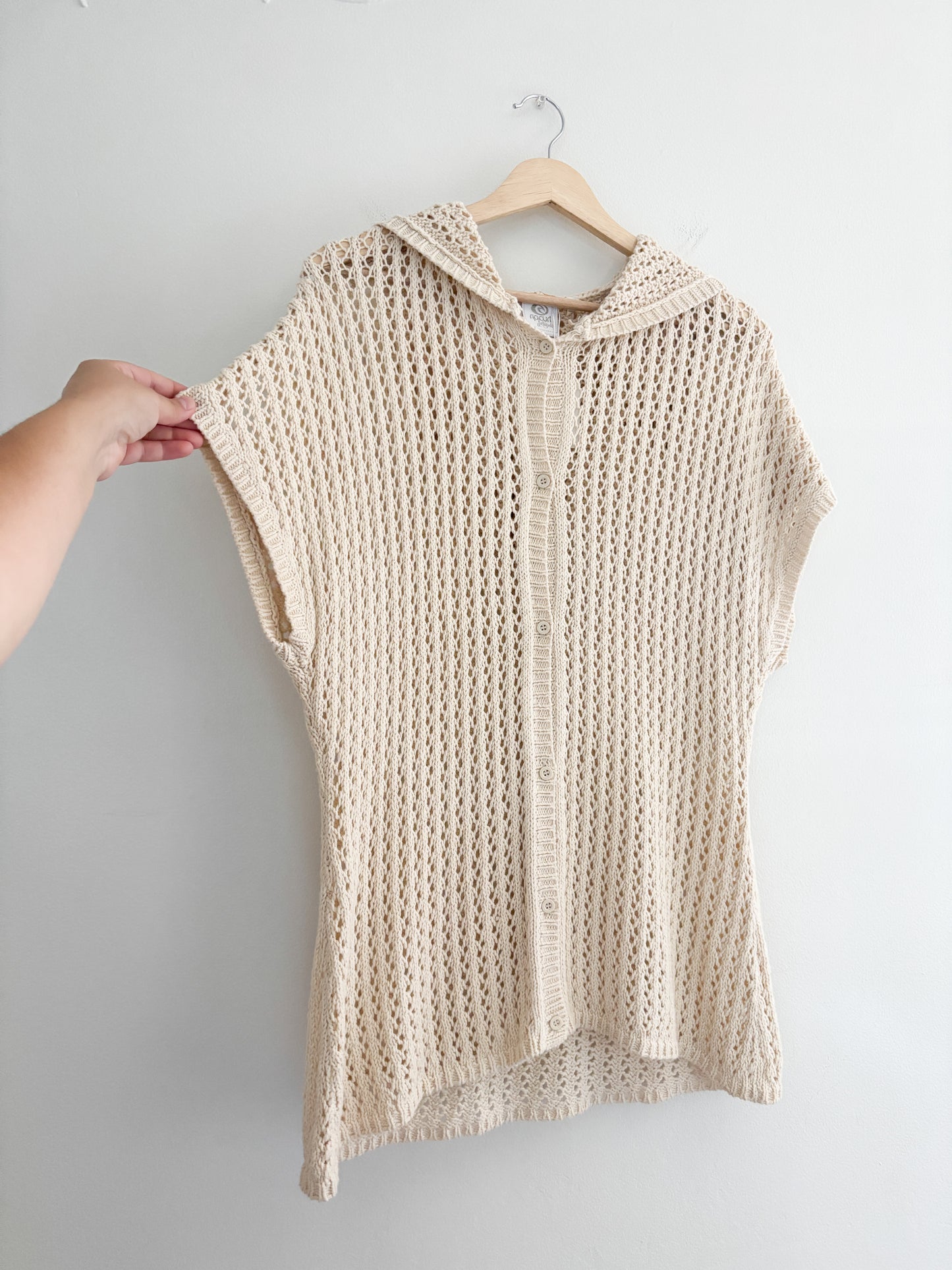 RipCurl Crochet Hoodie Cover Up