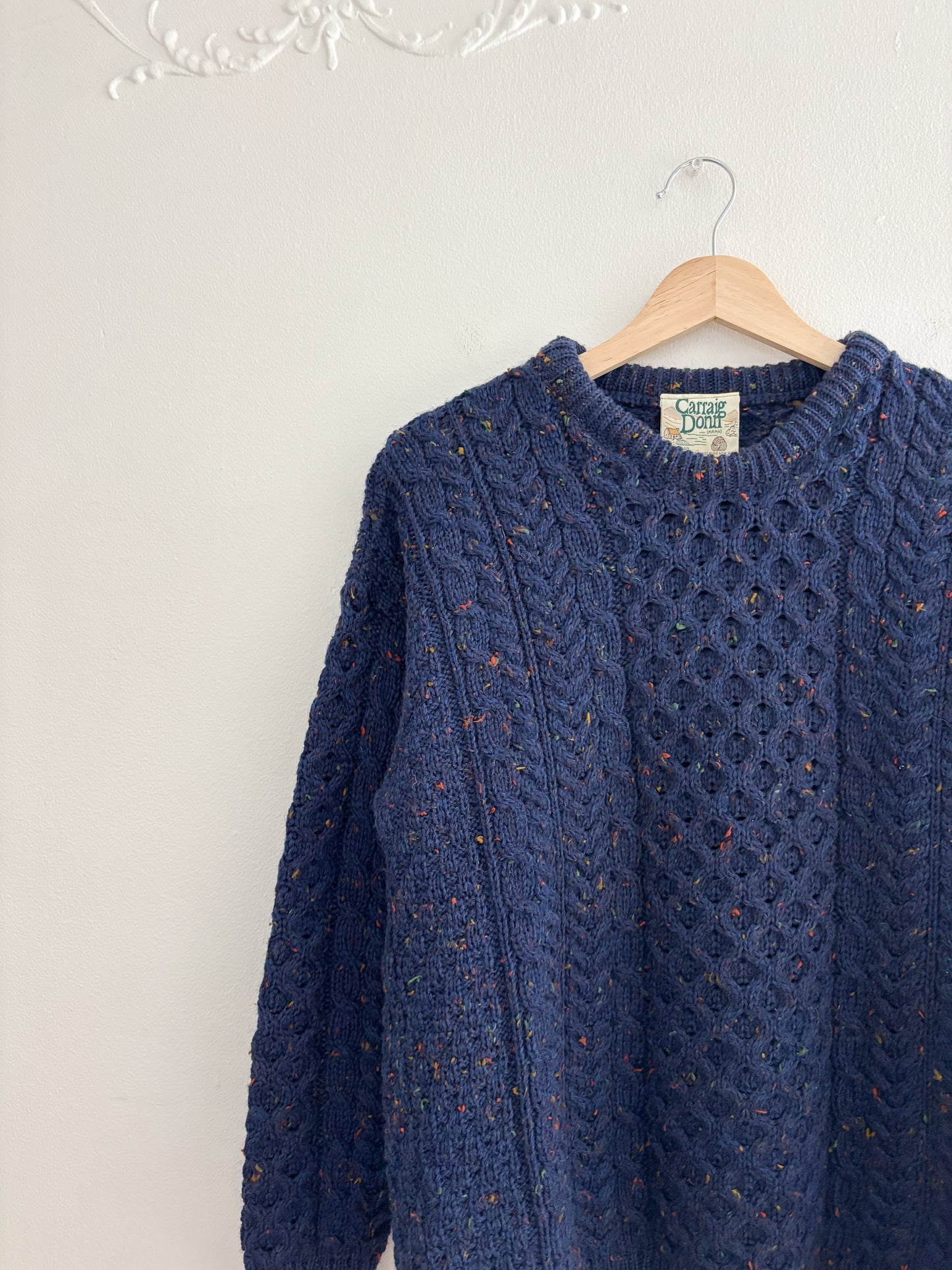 Vintage Navy Blue Speckled Fisherman Sweater (S)