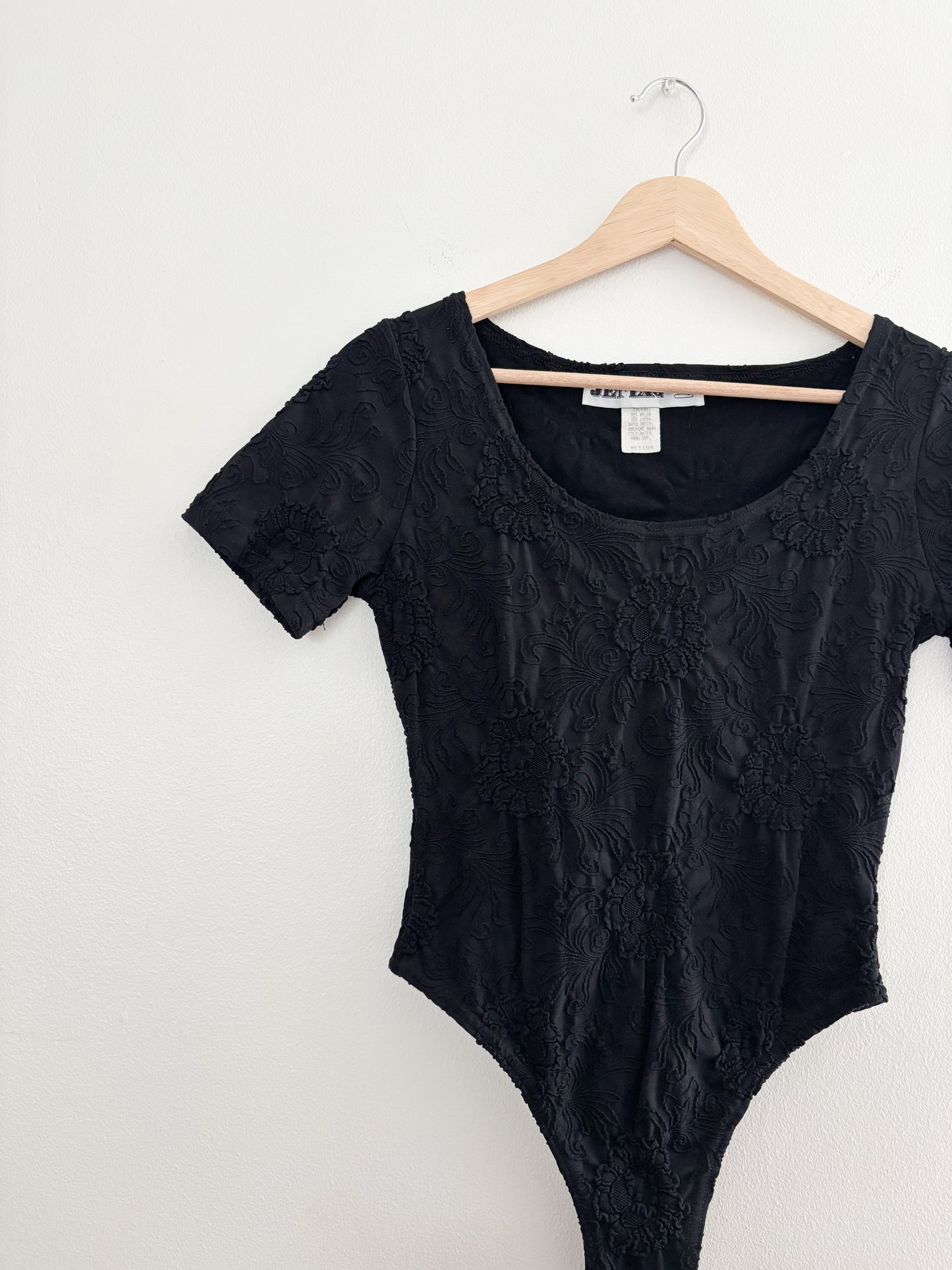 Vintage Floral Black Bodysuit (M)