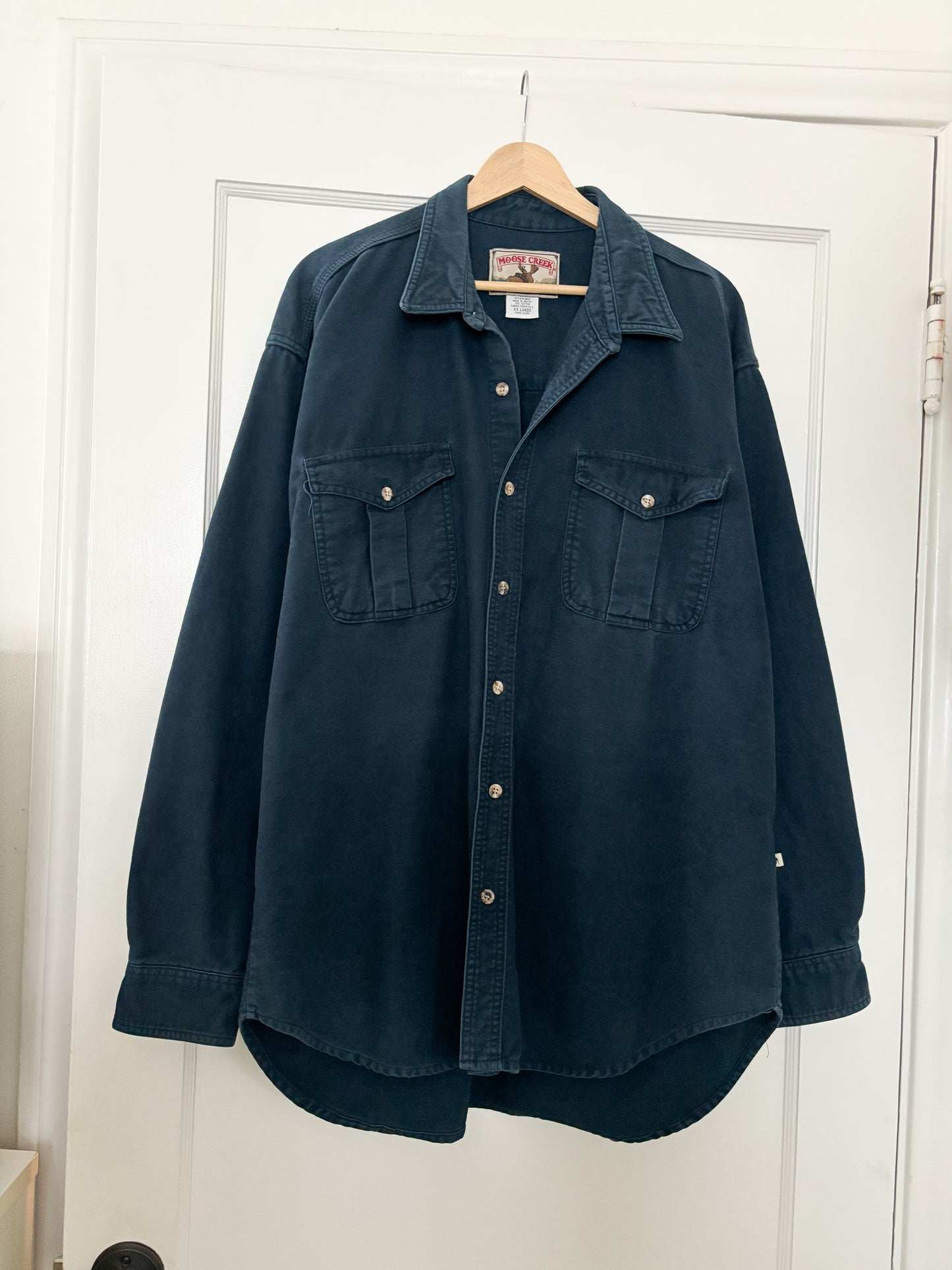 Vintage Navy Button Down Shirt (XXL)