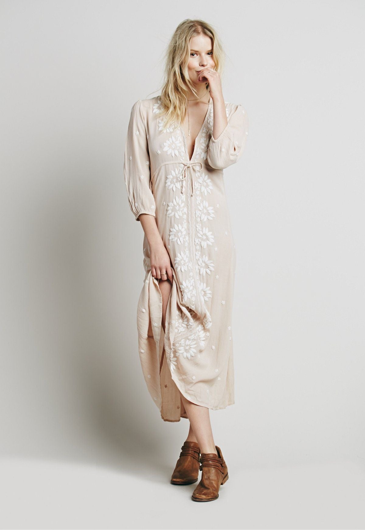 Free People Embroidered Fable Dress (S)