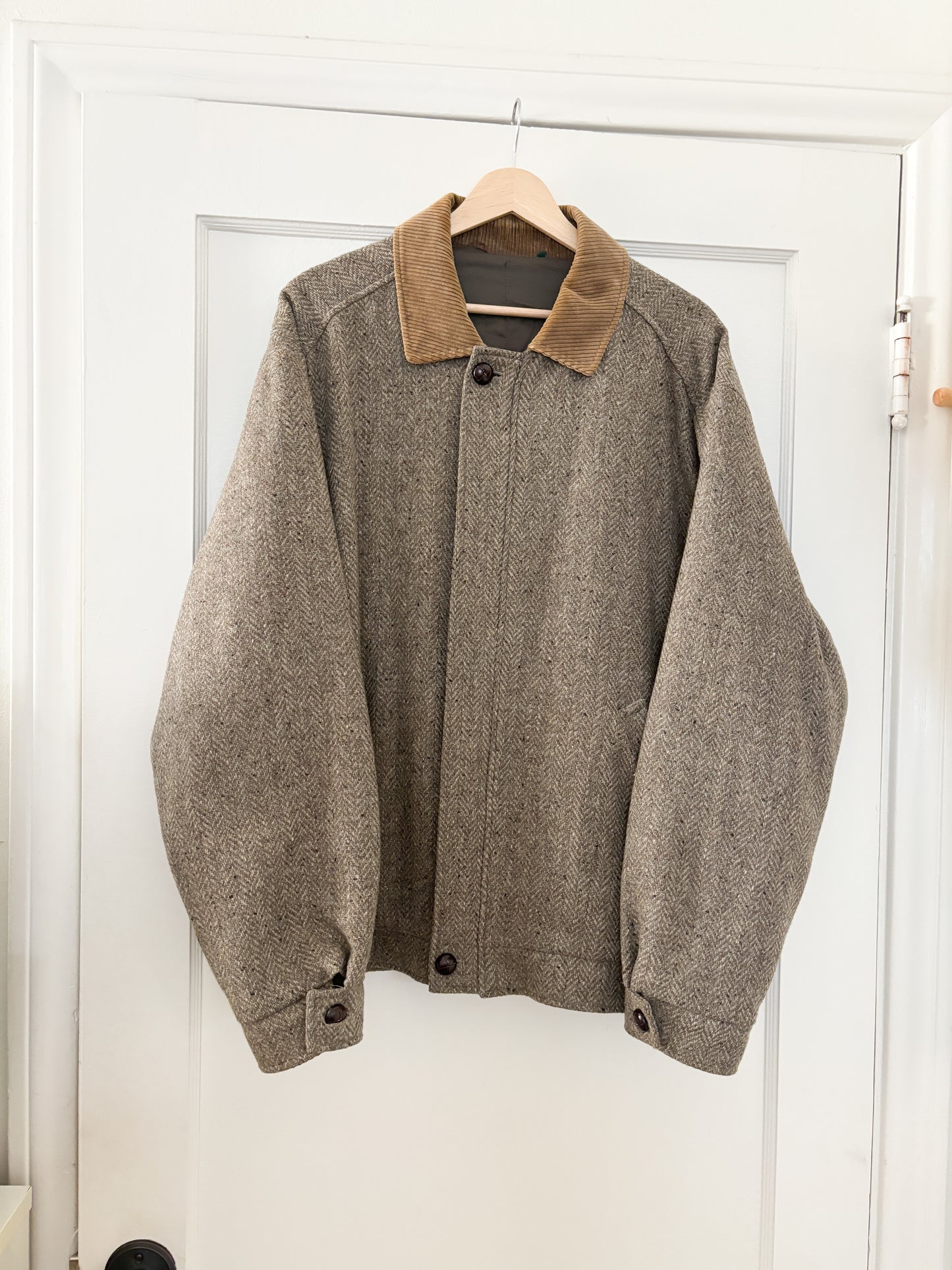 Vintage Tweed Bomber Jacket (XL/XXL)