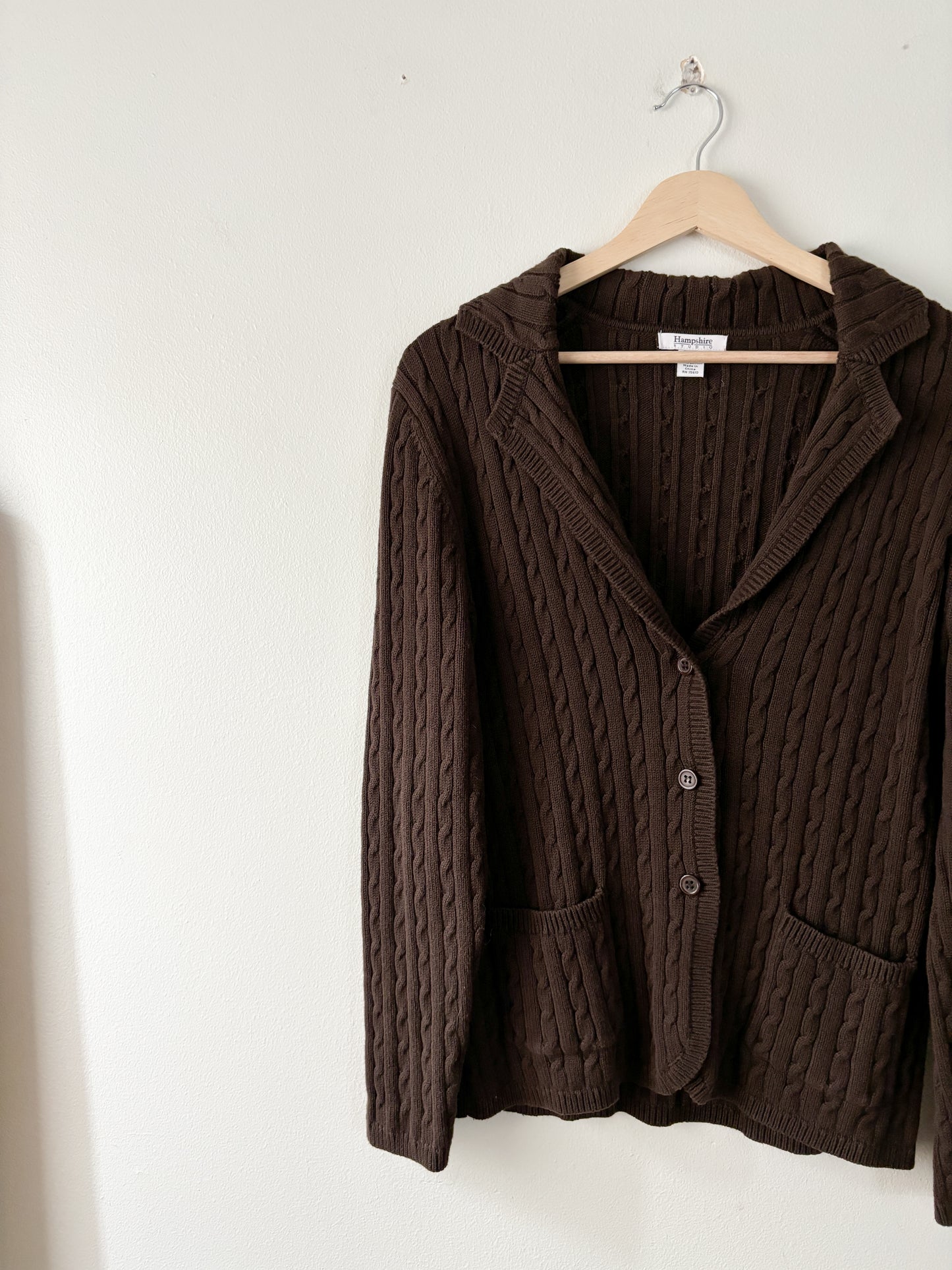 Vintage Brown cable knit cardigan