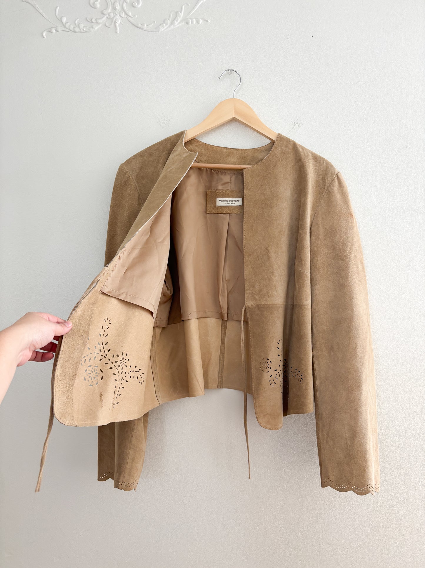 Vintage Valerie Stevens Leather Tie Jacket (L/XL)