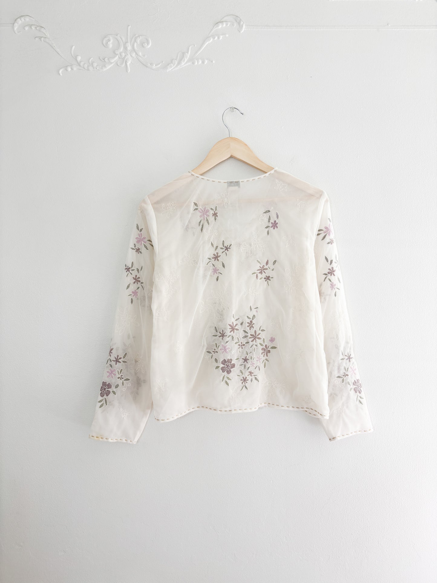 Vintage J Jill Sheer Floral Button Up (S)