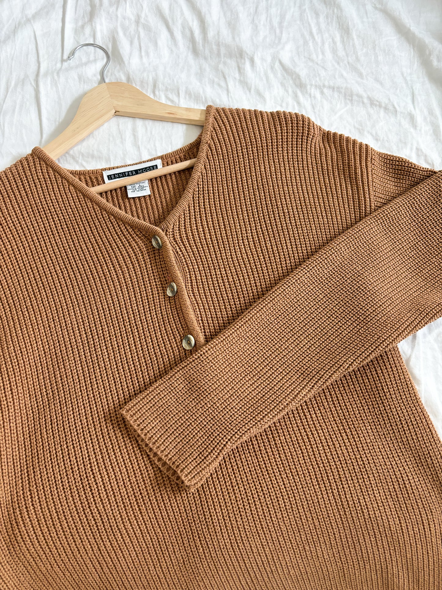 Vintage Henley Knit Sweater (L)