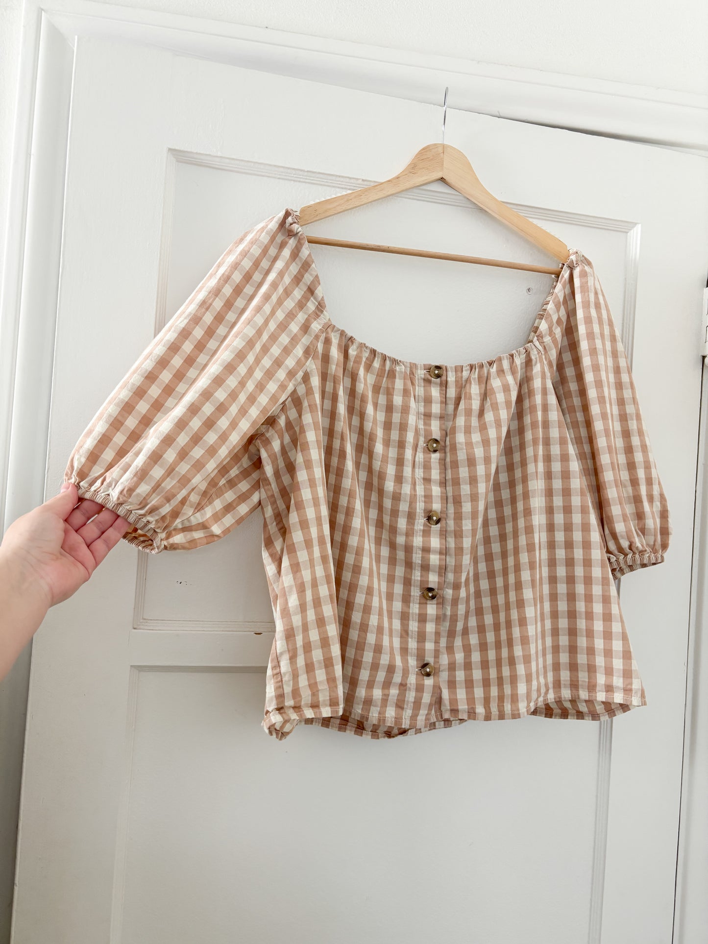 Faherty Gingham Blouse (XL)