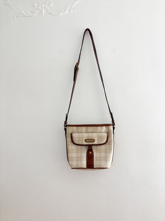 Vintage Liz Claiborne Plaid Leather Purse