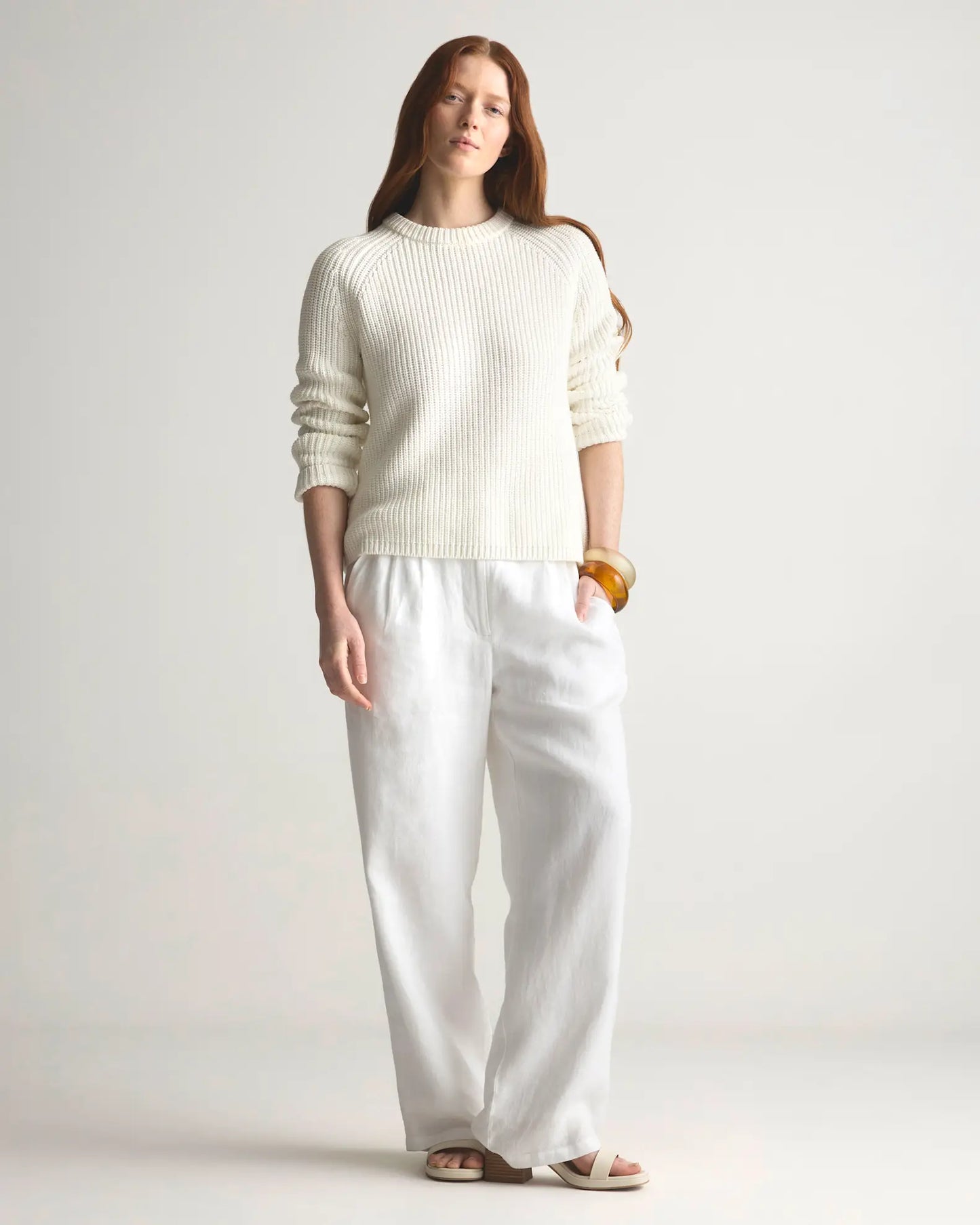 Quince fisherman knit sweater (S)