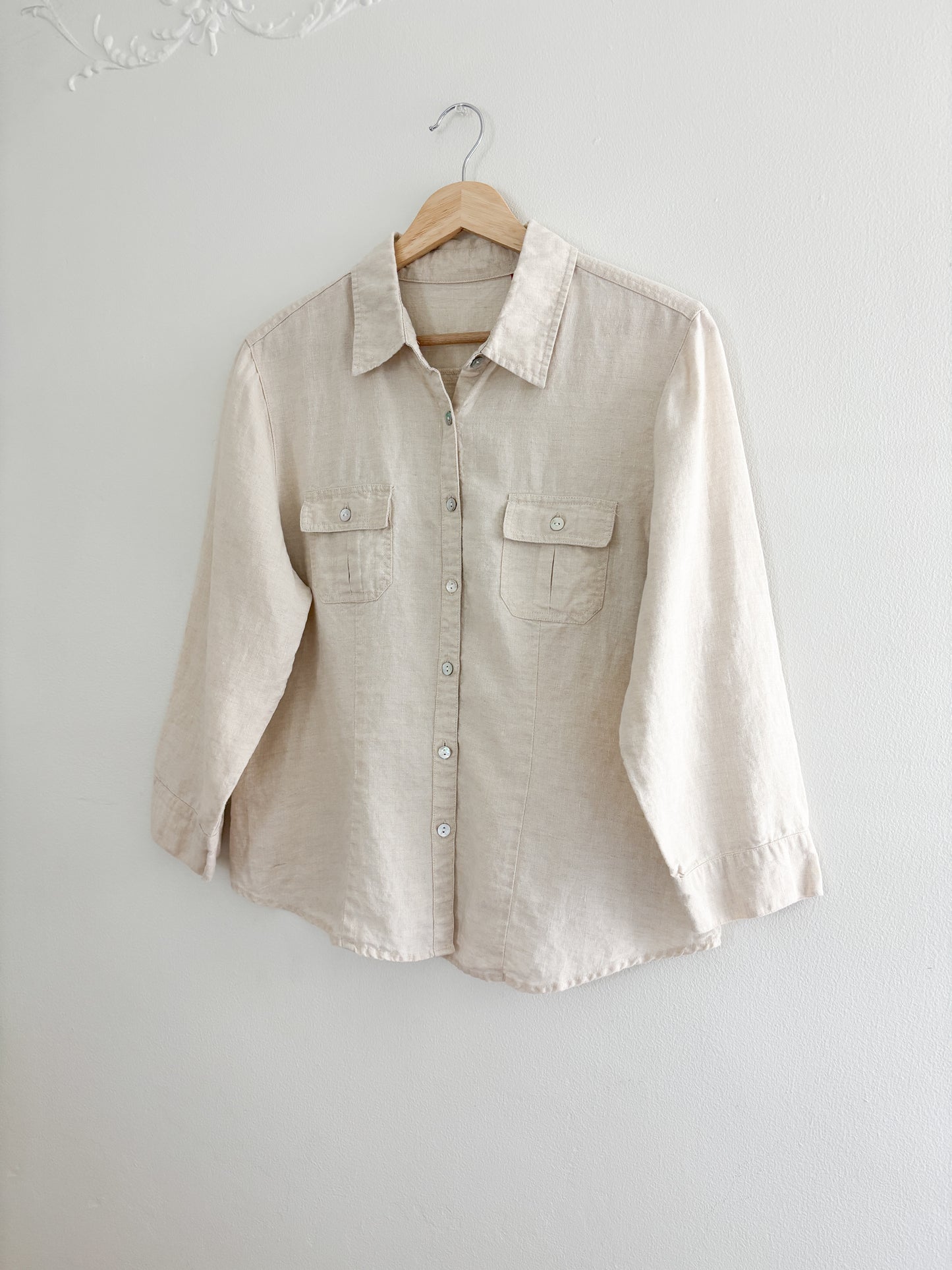 Vintage Linen Button Up (M)