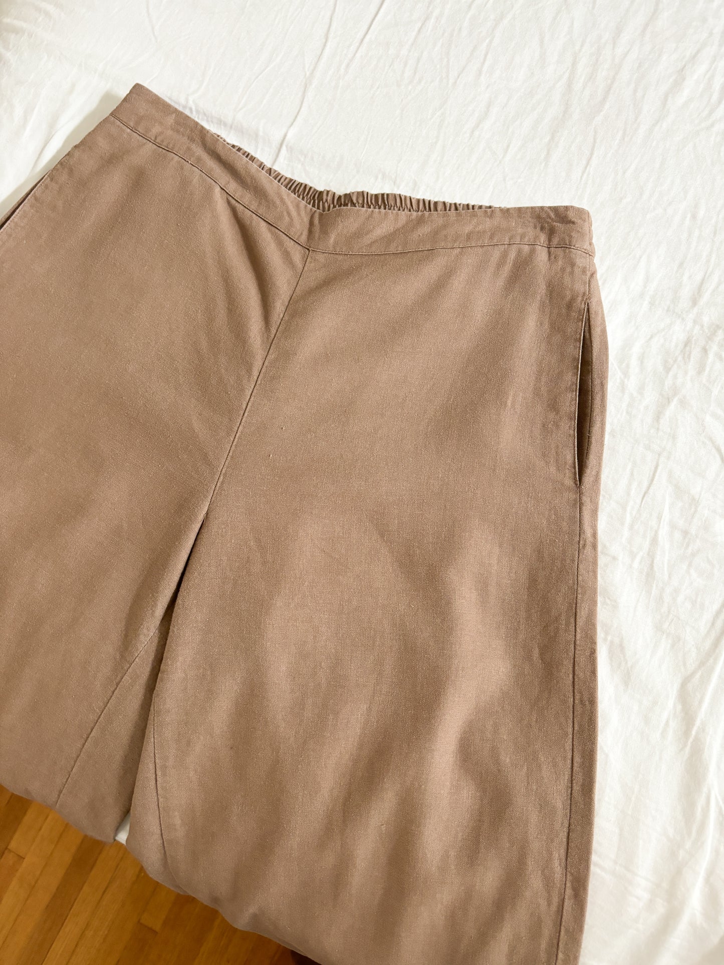 Vintage Linen Blend Easy Pants (M)