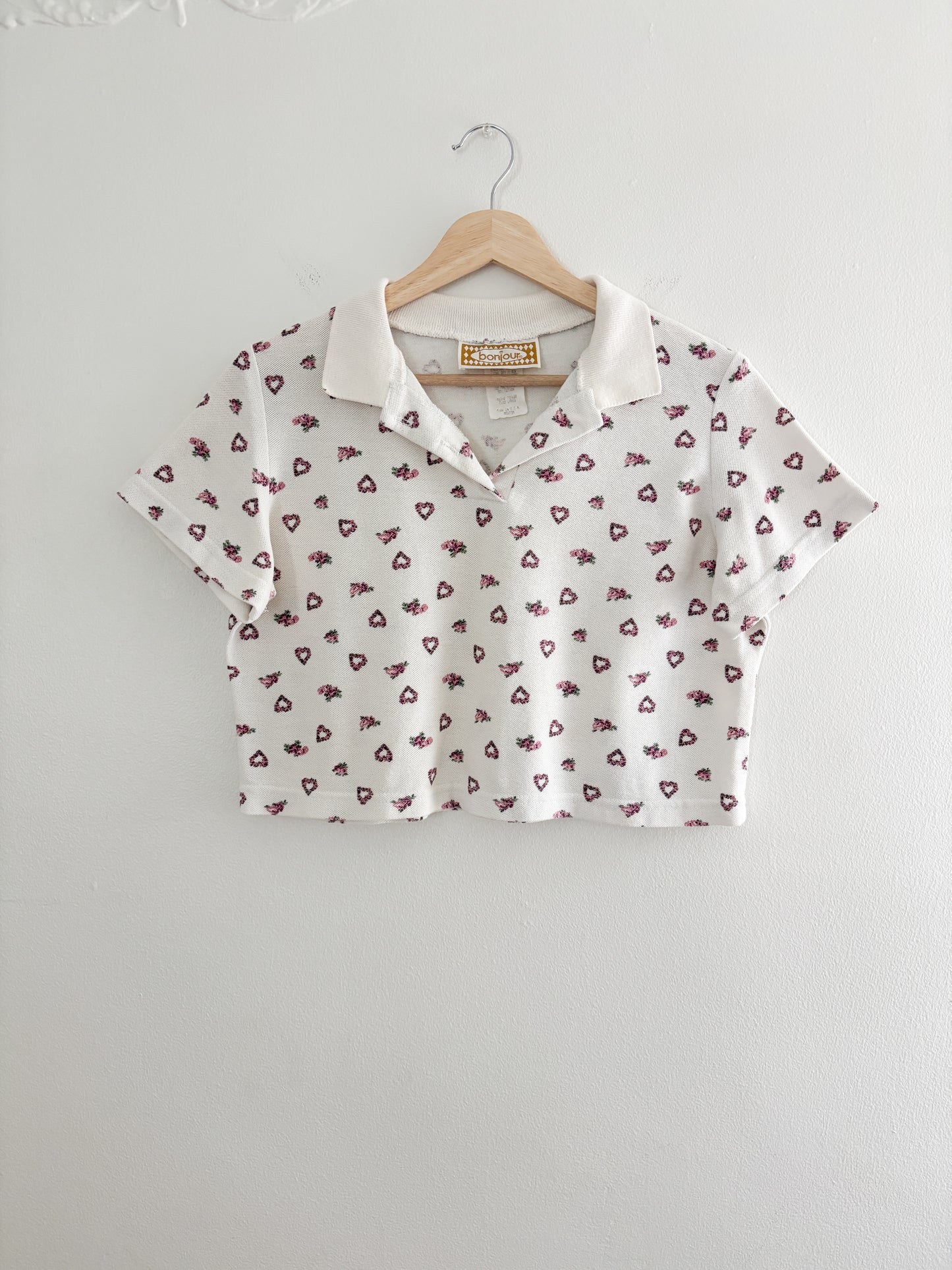 Vintage Floral Cropped Polo (M)