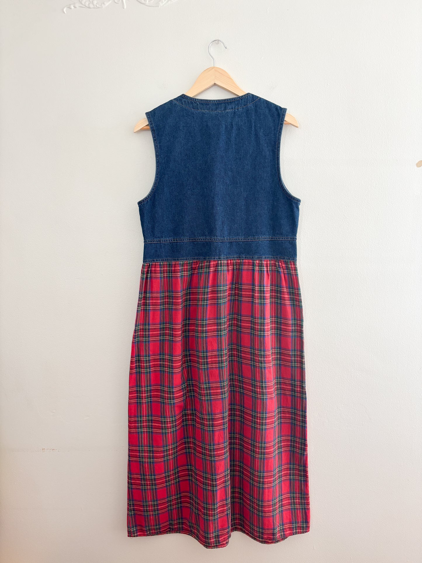 Vintage Plaid Patterned Dress (M)