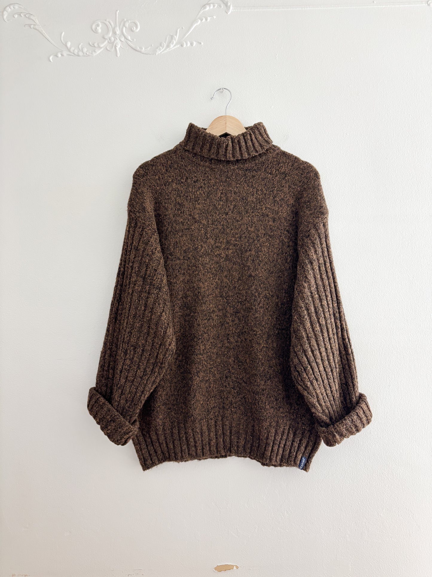 Seaport Brown Turtleneck Sweater (XXL)