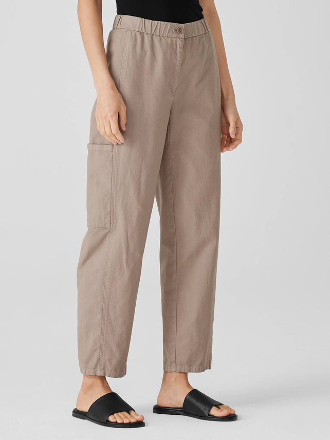 Eileen Fisher Cotton Hemp Stretch Lantern Pant (S)