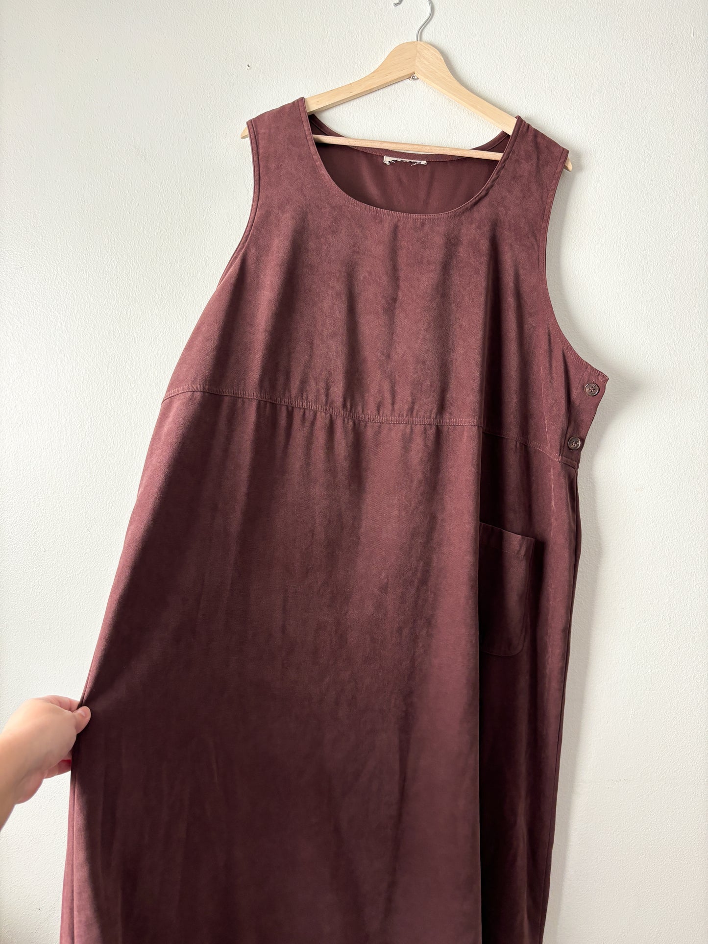 Vintage Faux Suede Brown Maxi