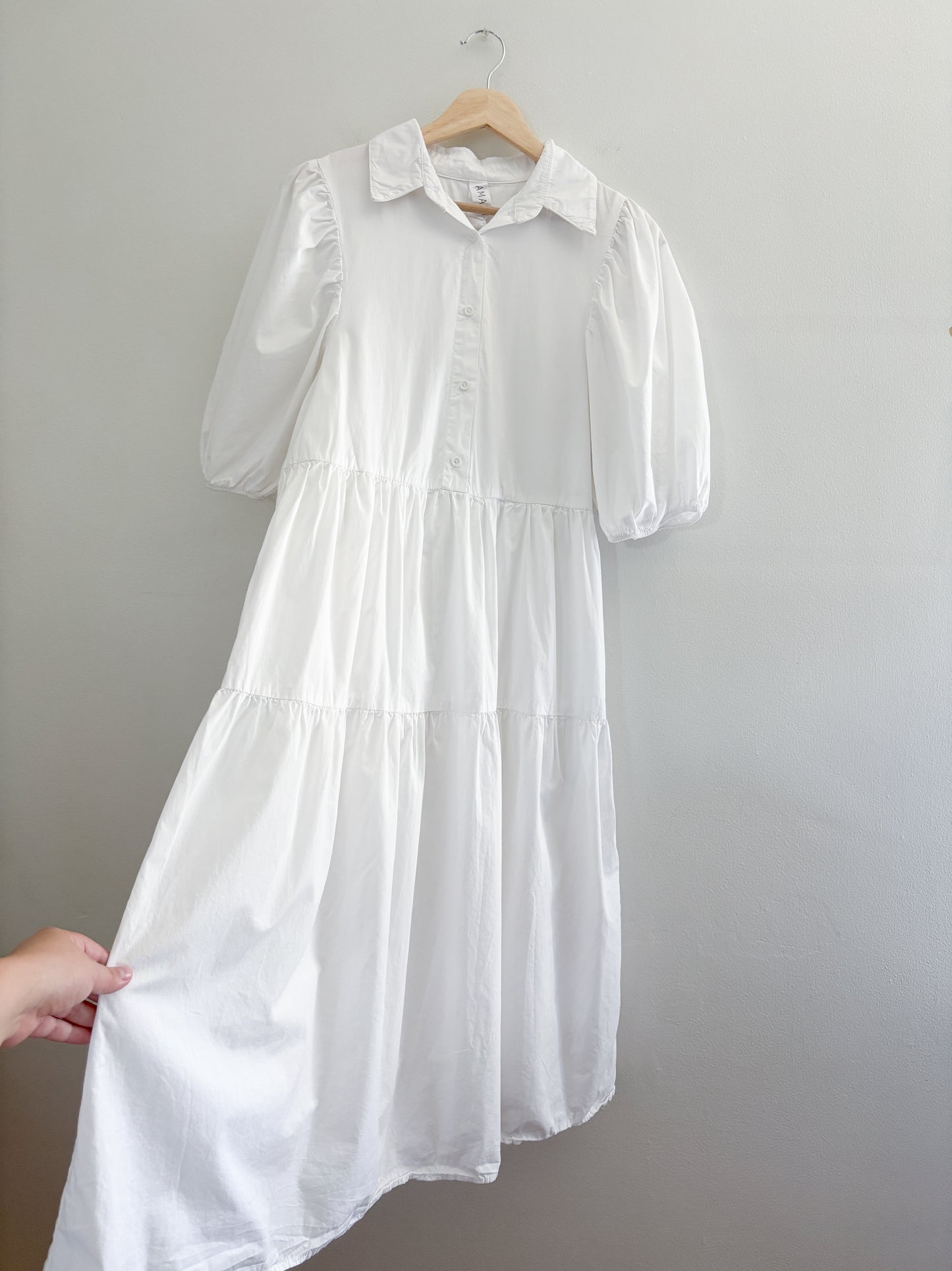 Amadi Tiered Puff Sleeve Dress (S)