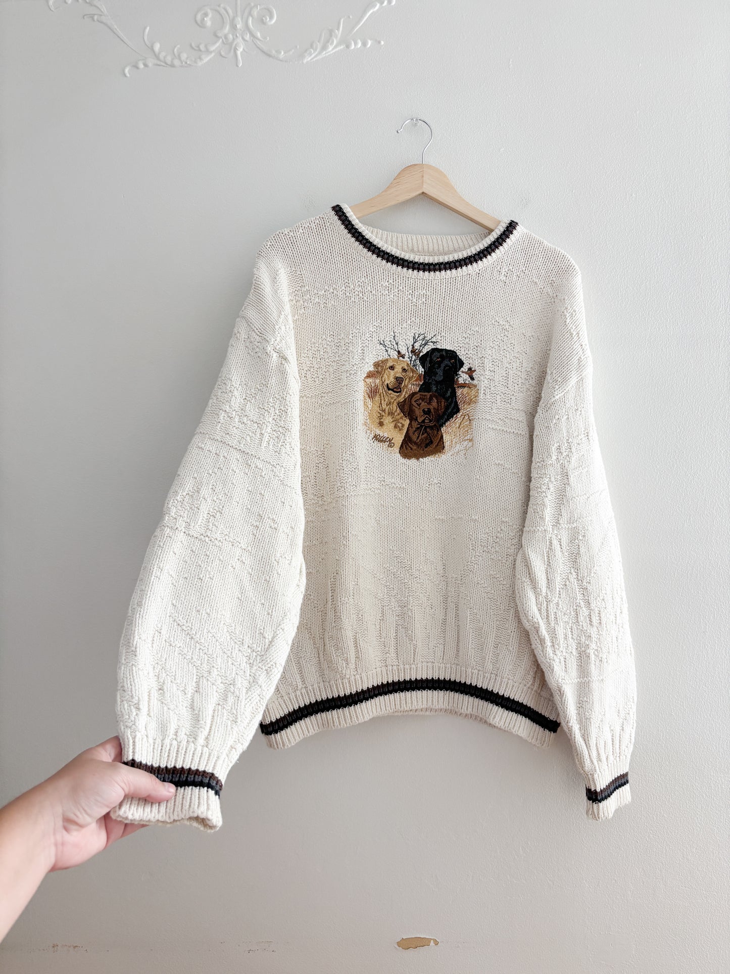 Vintage Lab Embroidered Sweater (L)