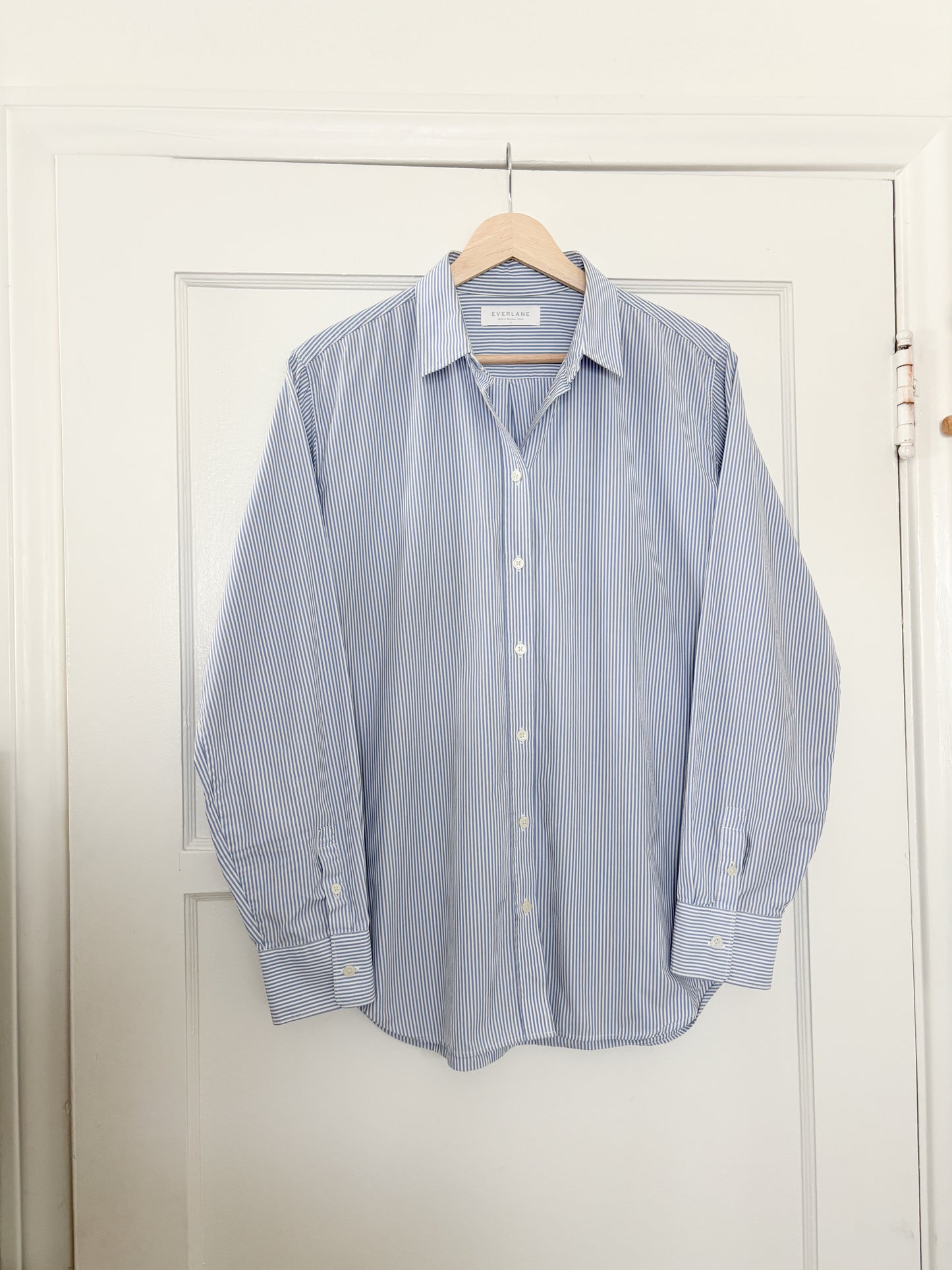 Everlane blue striped button up (M/L)