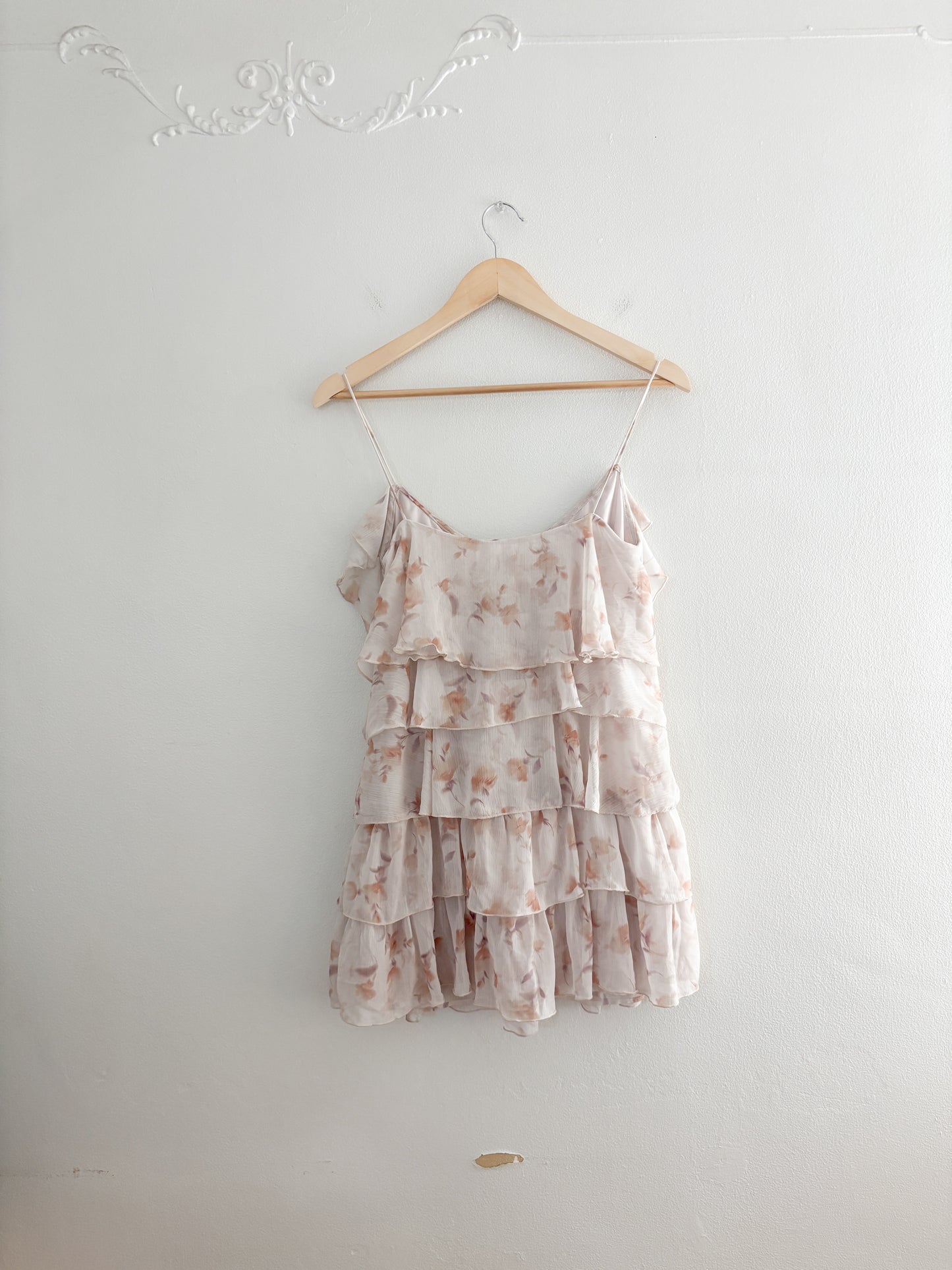 Floral Ruffle Mini Dress/Tunic (S)