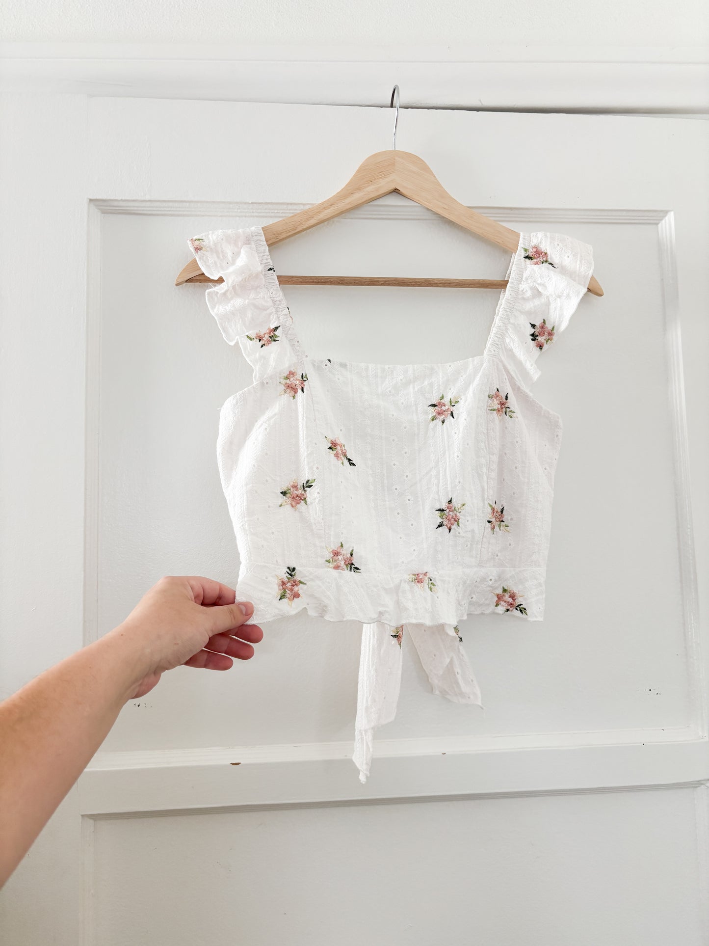 Floral Ruffle Crop Top (XS/S)