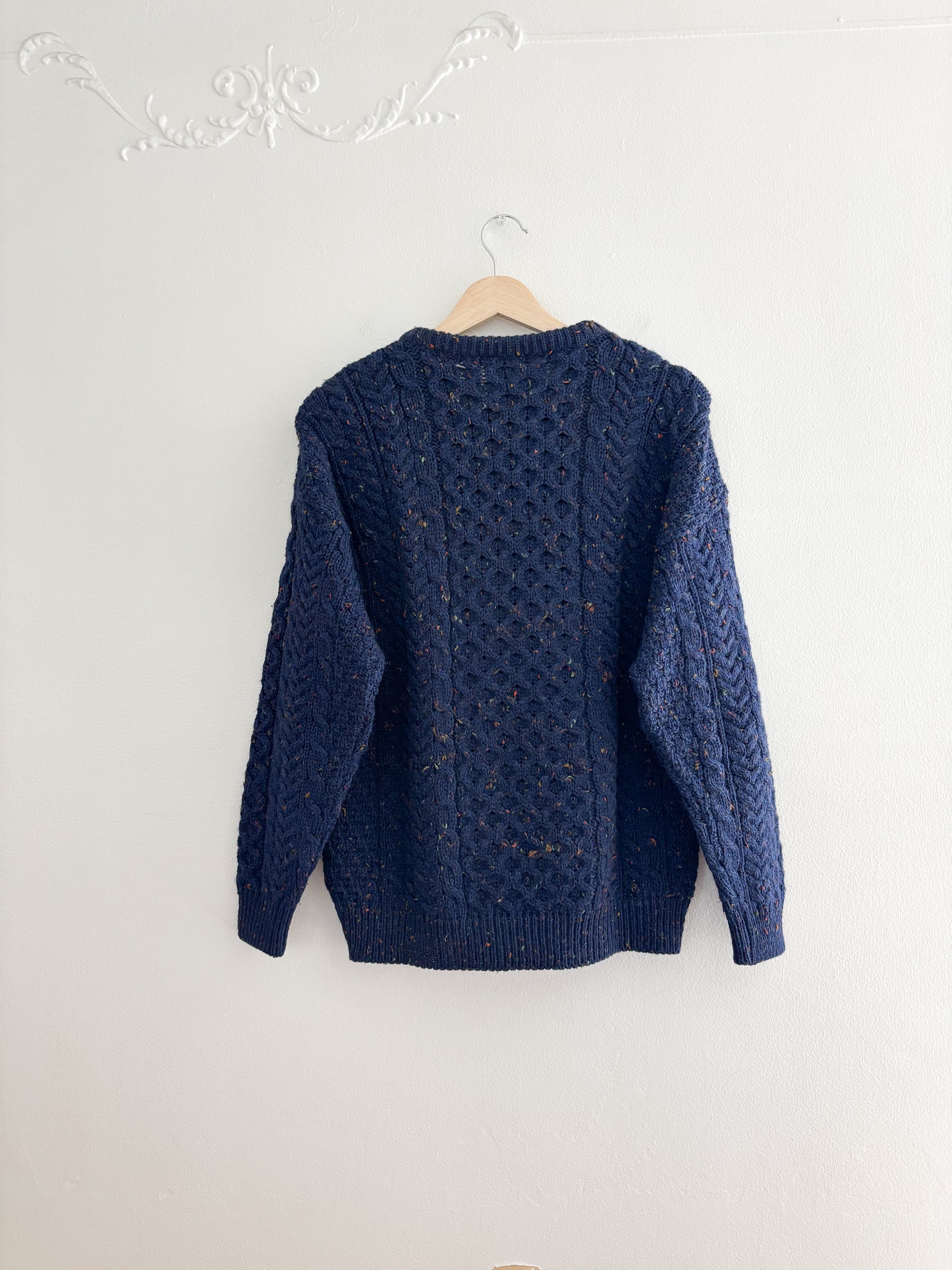 Vintage Navy Blue Speckled Fisherman Sweater (S)