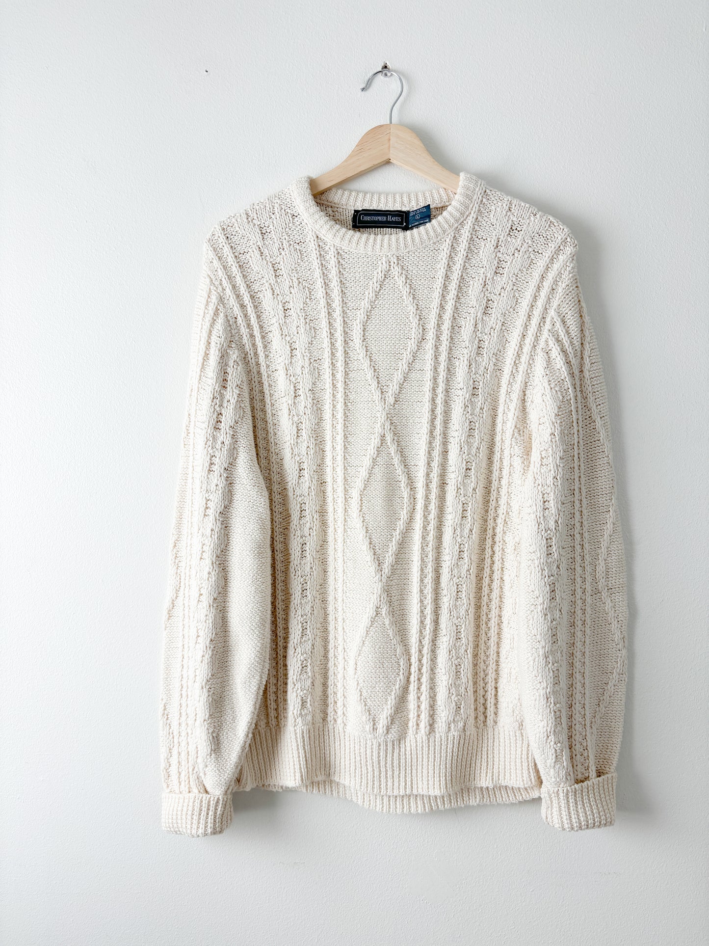 Vintage Cream Cableknit Sweater