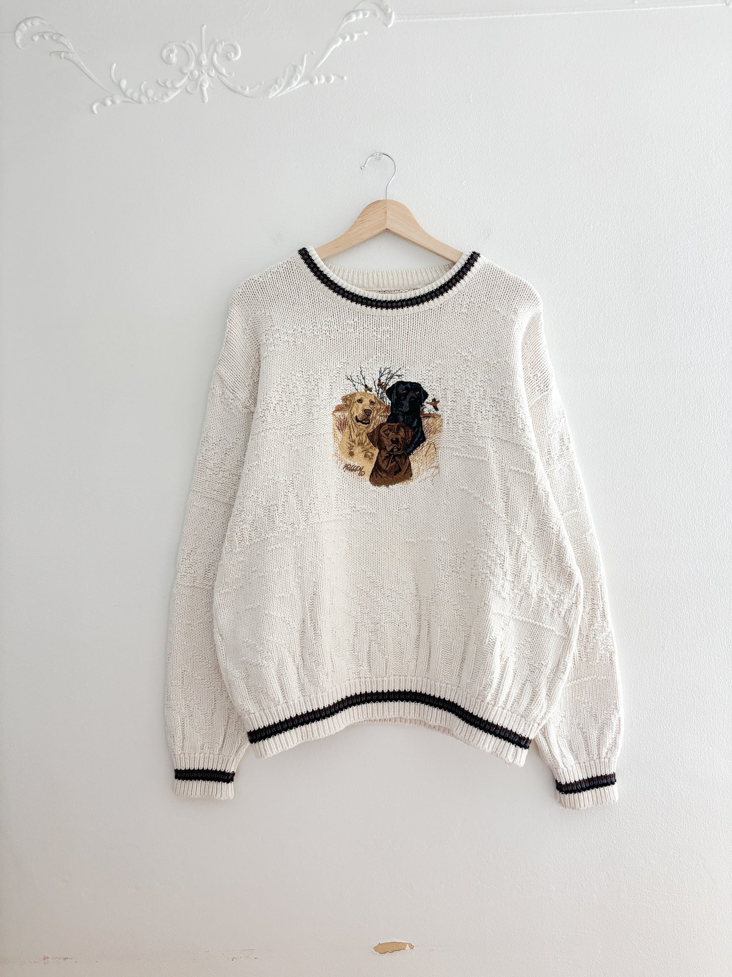 Vintage Lab Embroidered Sweater (L)