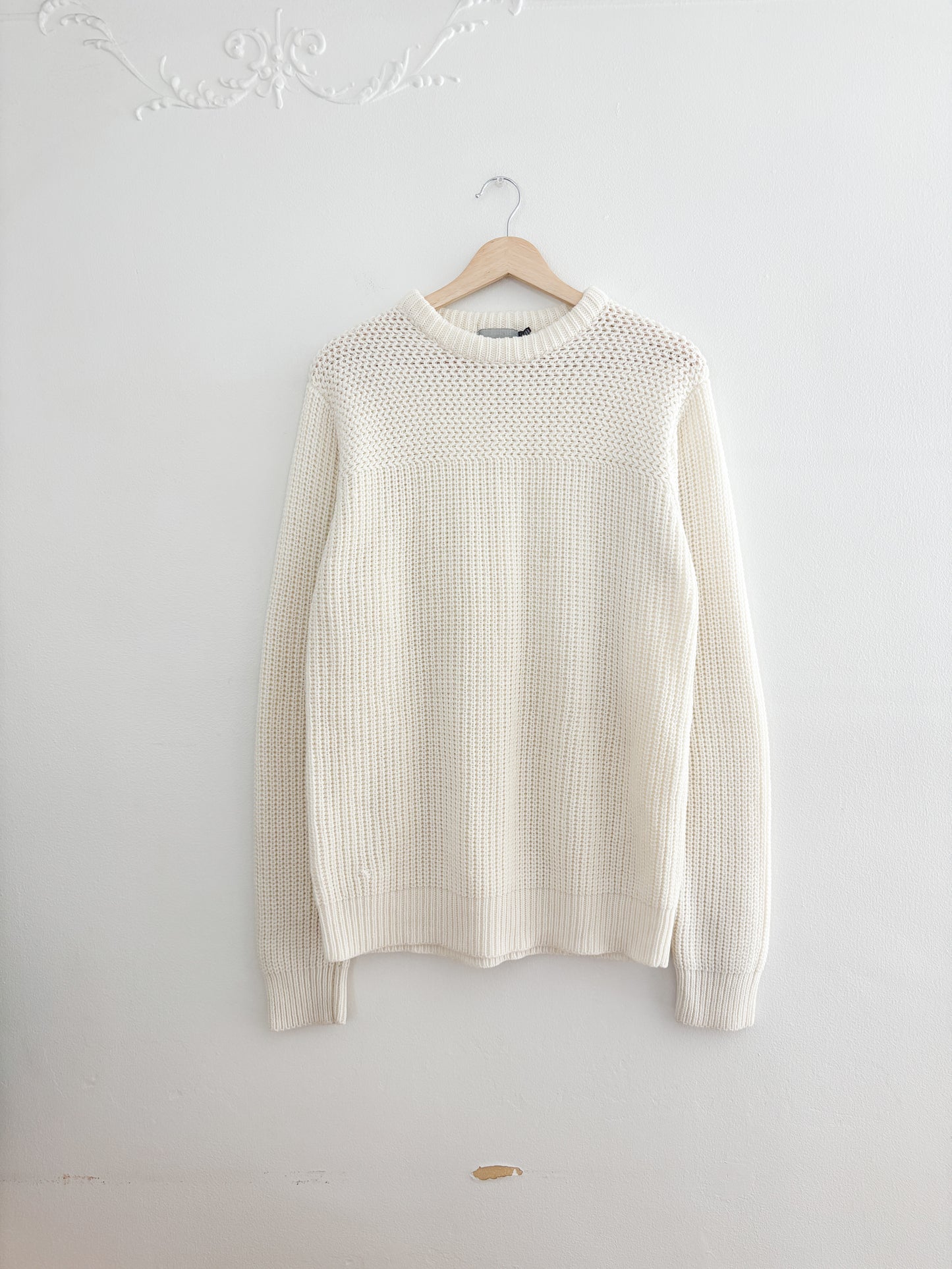 Vintage Cream Knit Sweater (L)